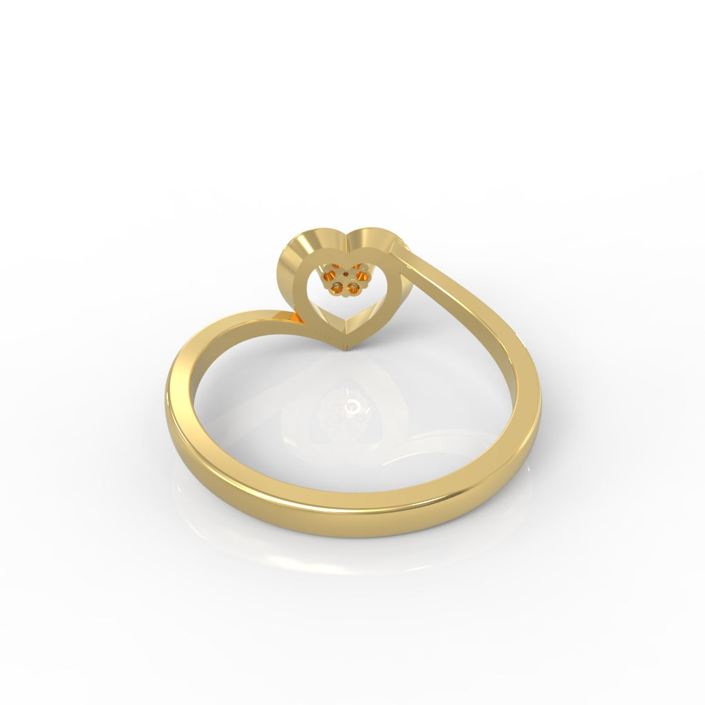 Heart Shape Engagement Ring – Hallmarked 925 Sterling Silver Yellow Gold Plated | Elegant & Timeless Jewelry