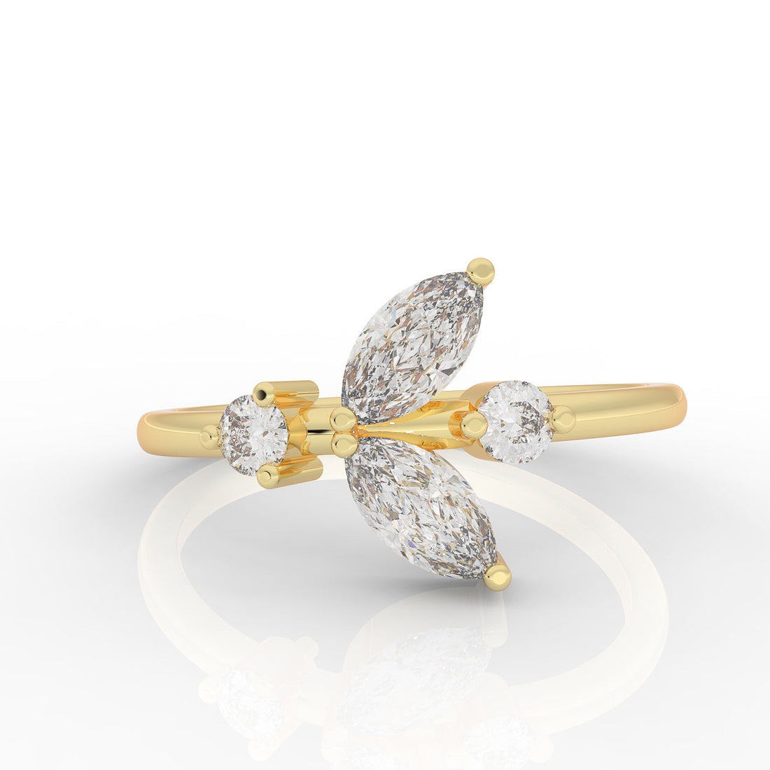 Minimalist CZ Pear Cut Stone Shiny Ring – Hallmarked 925 Sterling Silver Yellow Gold Plated | Elegant & Timeless Jewelry