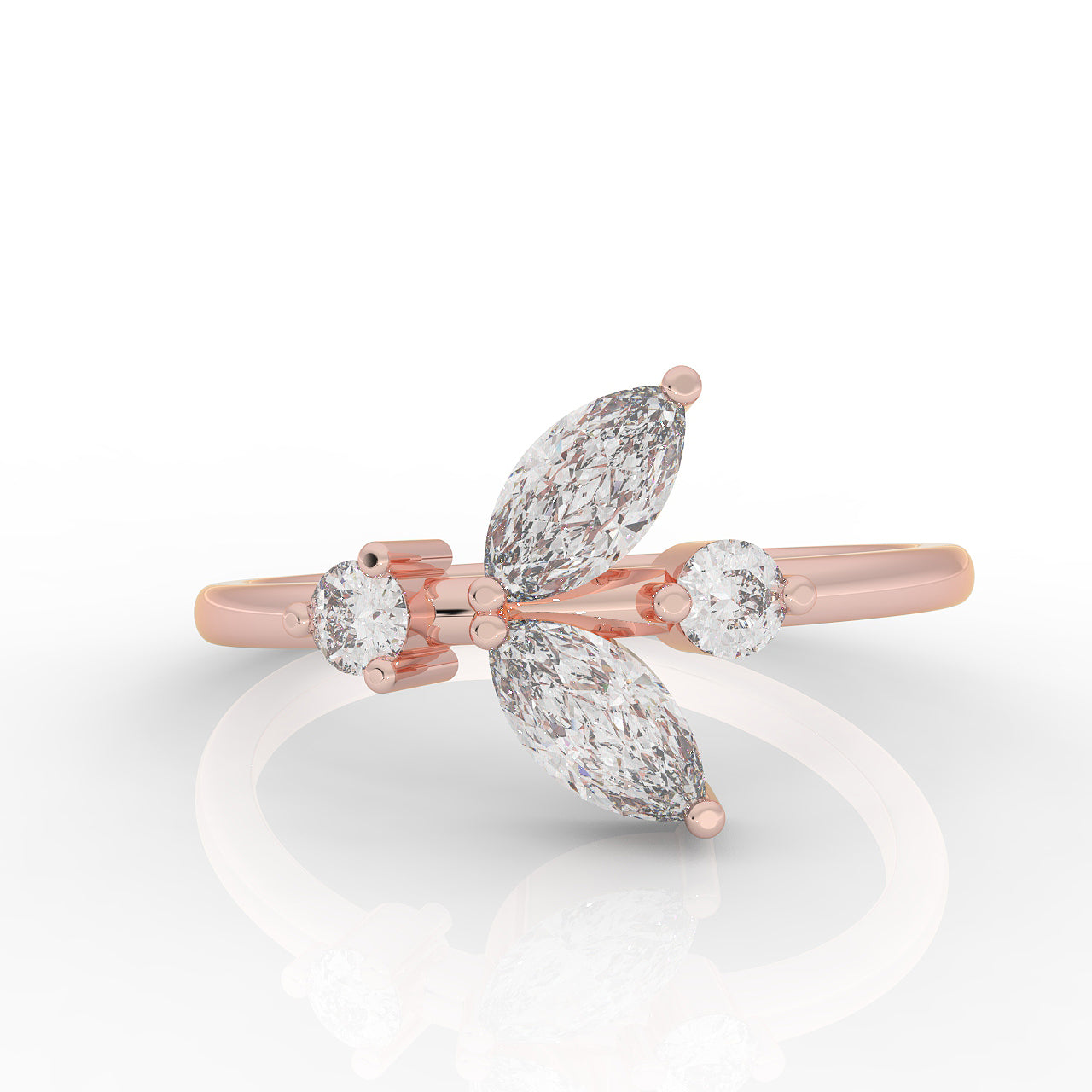 Minimalist CZ Stone Pear Cut Shiny Ring – Hallmarked 925 Sterling Silver Rose Gold Plated | Elegant & Sleek Jewelry