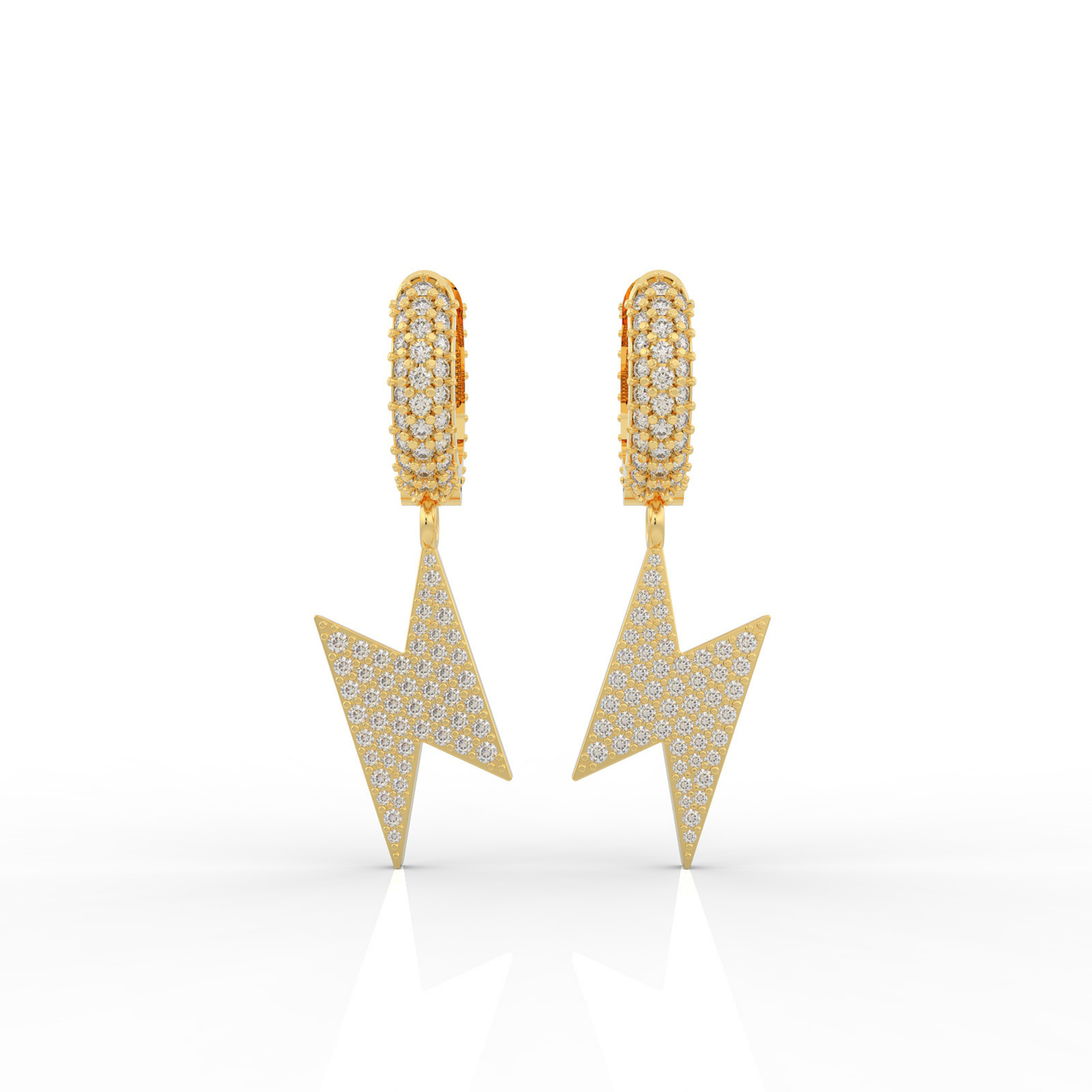 Lightning Bold Dangling Earrings For Women, Hallmarked 925 Sterling Silver