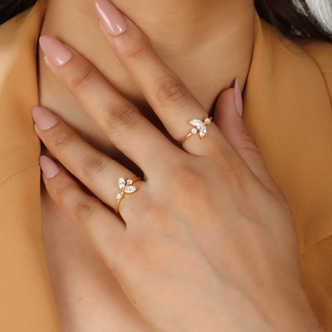 Minimalist CZ Pear Cut Stone Shiny Ring – Hallmarked 925 Sterling Silver Yellow Gold Plated | Elegant & Timeless Jewelry