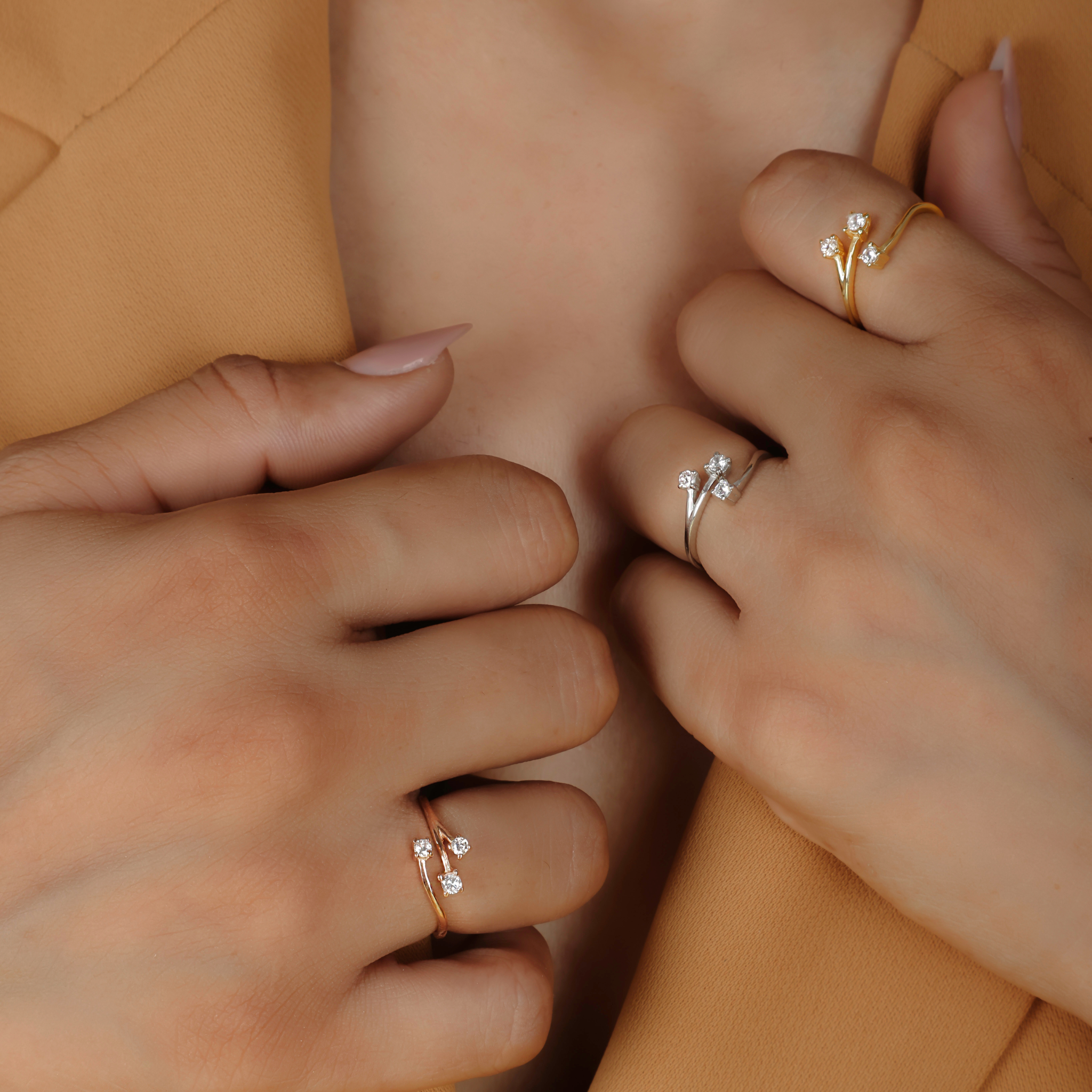 Nature Inspired Leaf Shaped Ring – Hallmarked 925 Sterling Silver White Gold Plated | Elegant & Earthy Jewelry