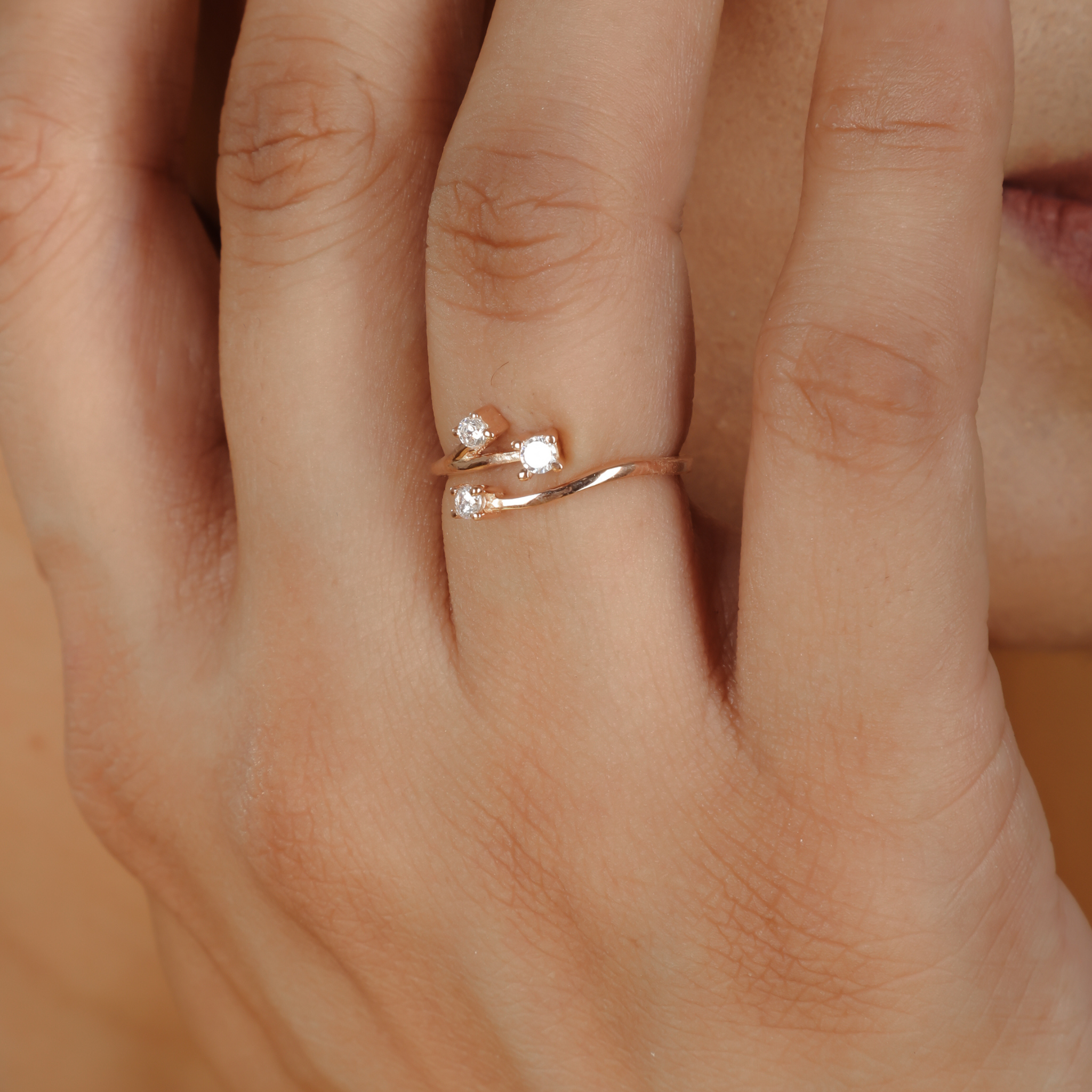 Nature Inspired Leaf Shaped Ring – Hallmarked 925 Sterling Silver Rose Gold Plated | Elegant & Earthy Jewelry