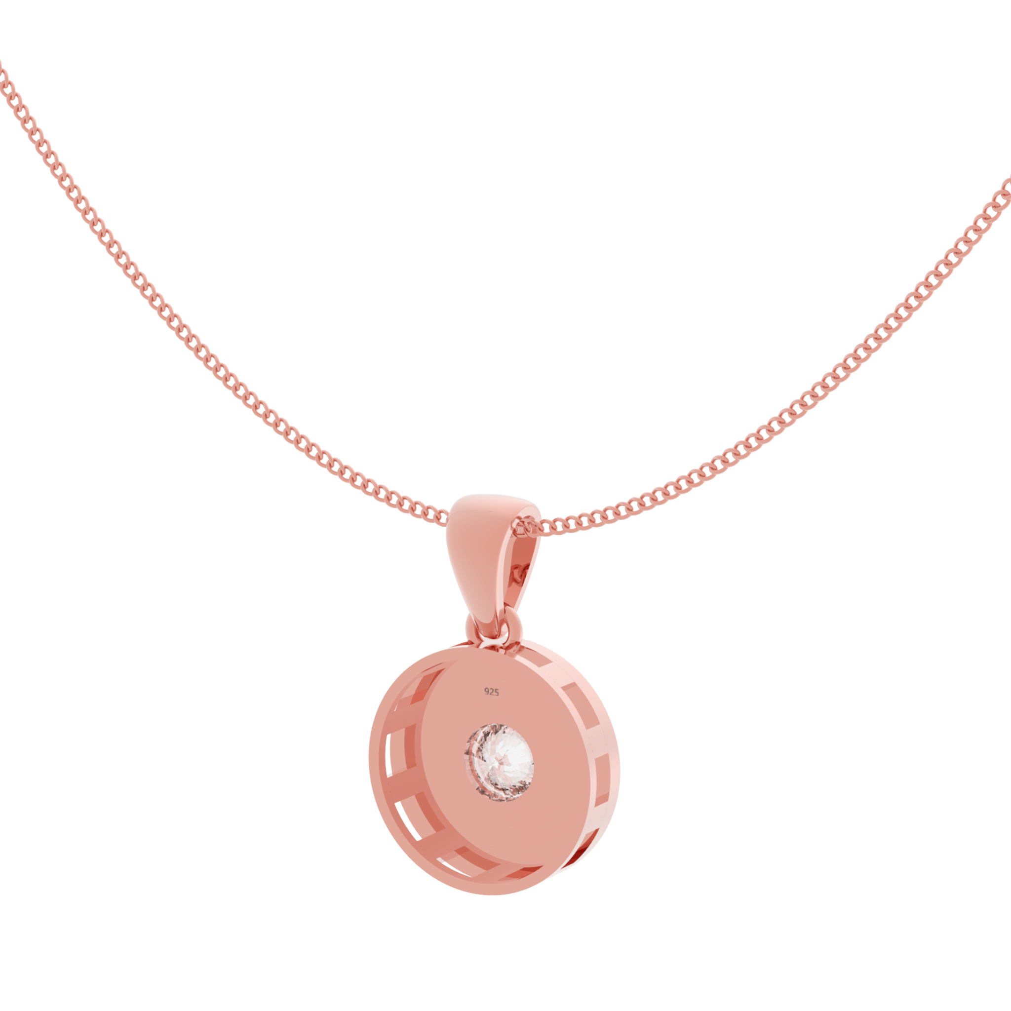 Neon Enameled Circle Pendant With Chain, Hallmarked 925 Sterling Silver