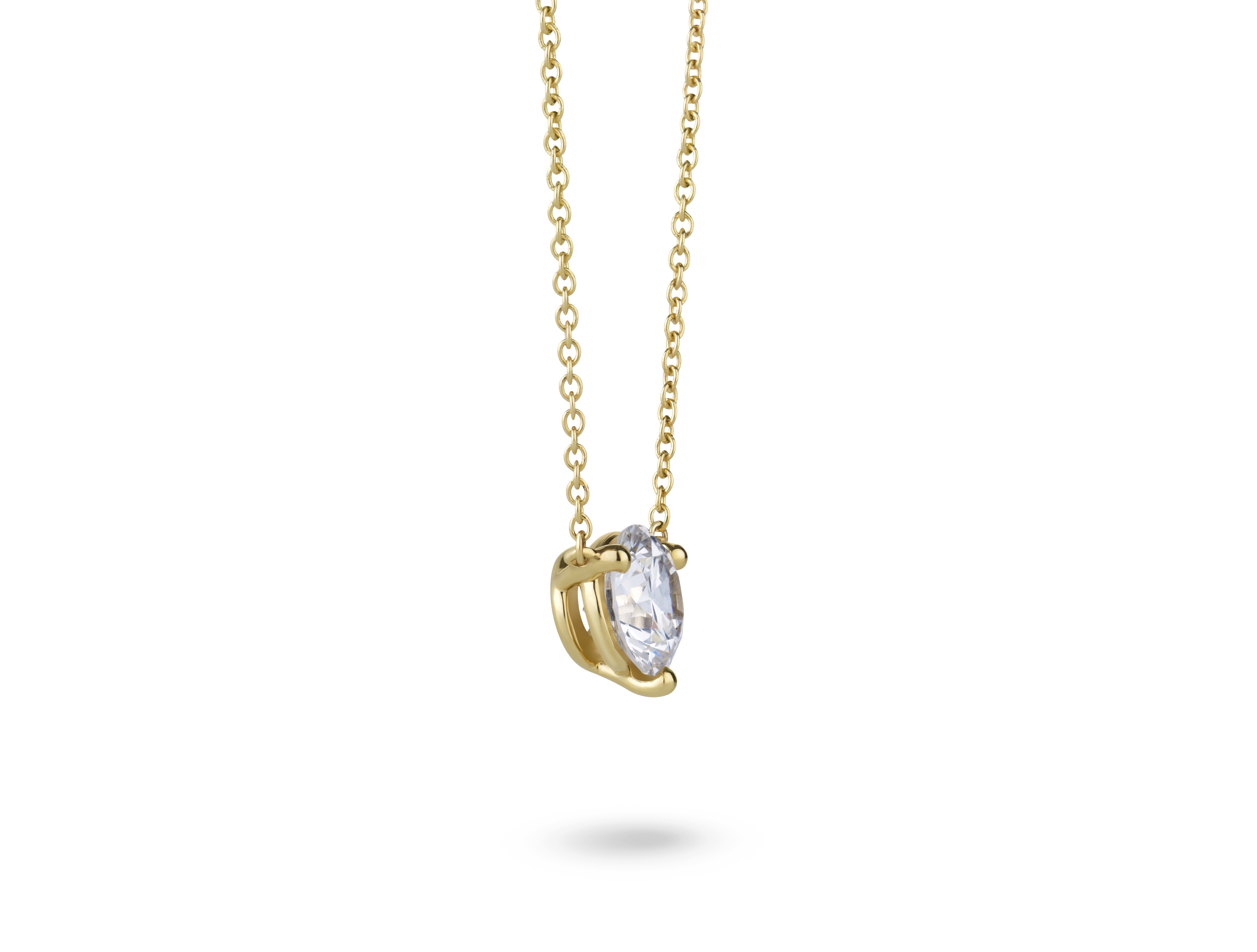 Lab-Grown Diamond 2ct. tw. Round Brilliant Studs and Pendant Yellow Gold Set | White