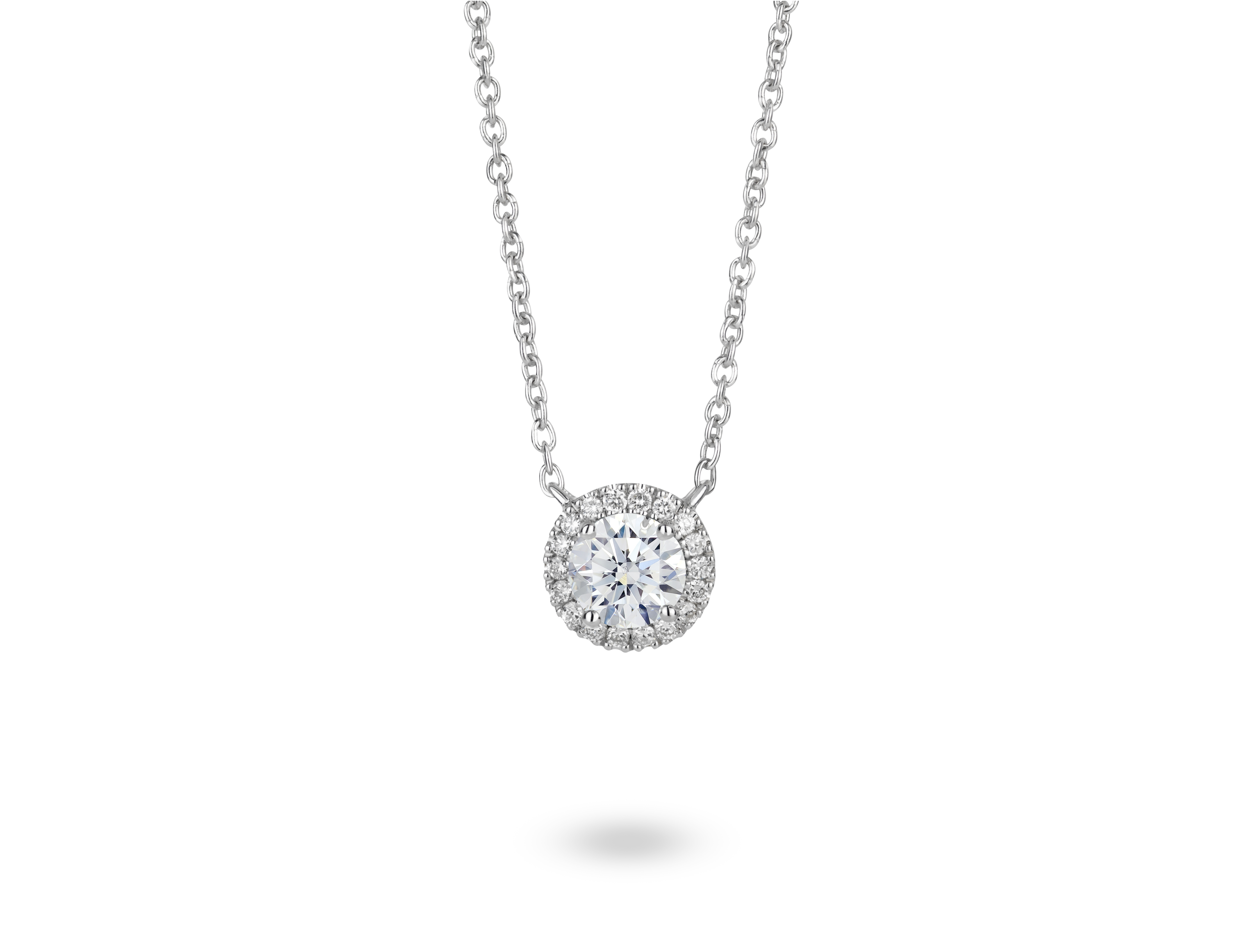 Lab-Grown Diamond 1ct. tw. Halo 14k Gold Pendant | White