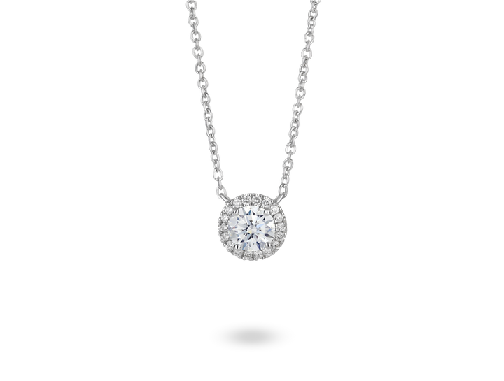 Lab-Grown Diamond 1ct. tw. Halo 14k Gold Pendant | White