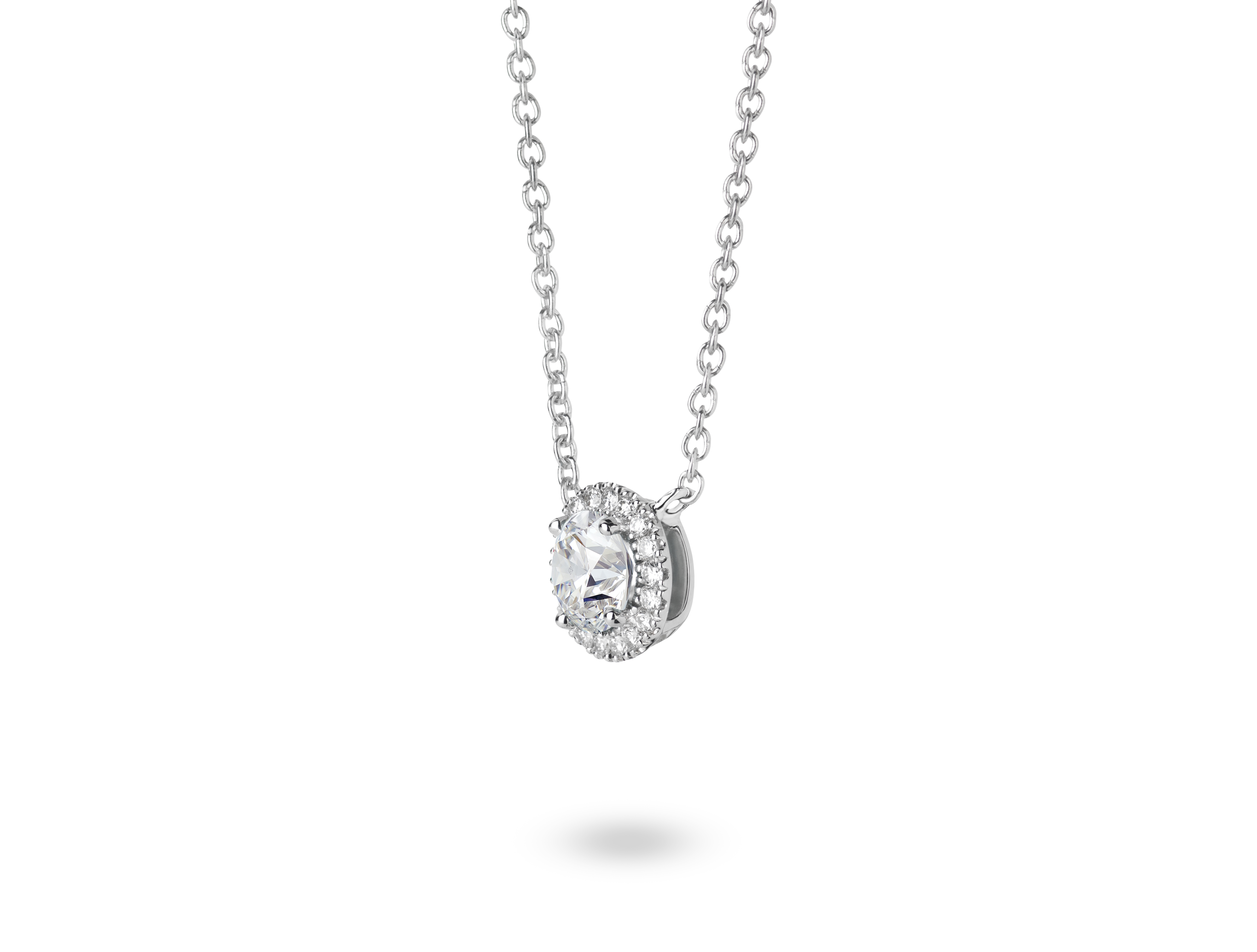 Lab-Grown Diamond 1ct. tw. Halo 14k Gold Pendant | White