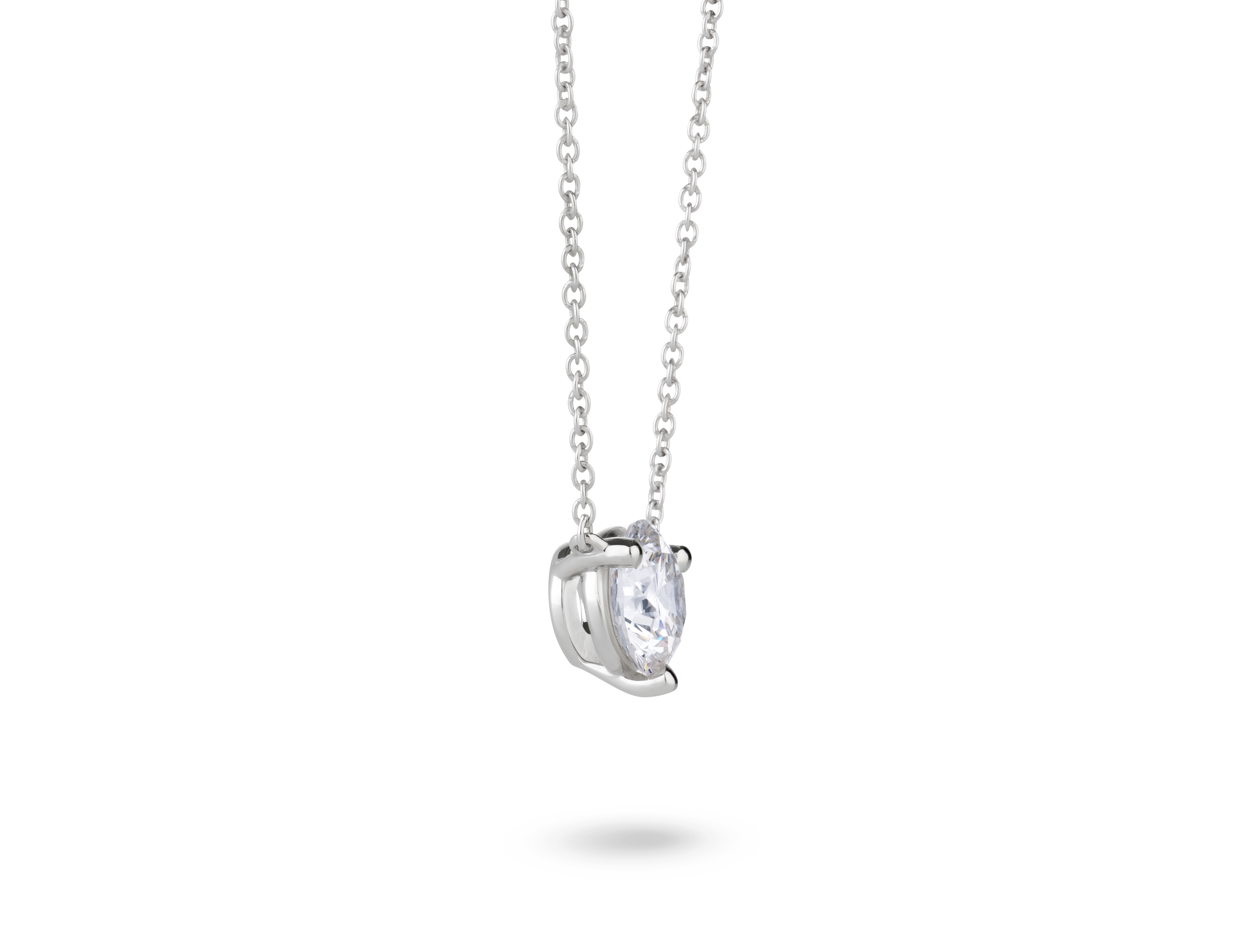 Lab-Grown Diamond 1ct. Round Brilliant Solitaire 14k Gold Pendant | White