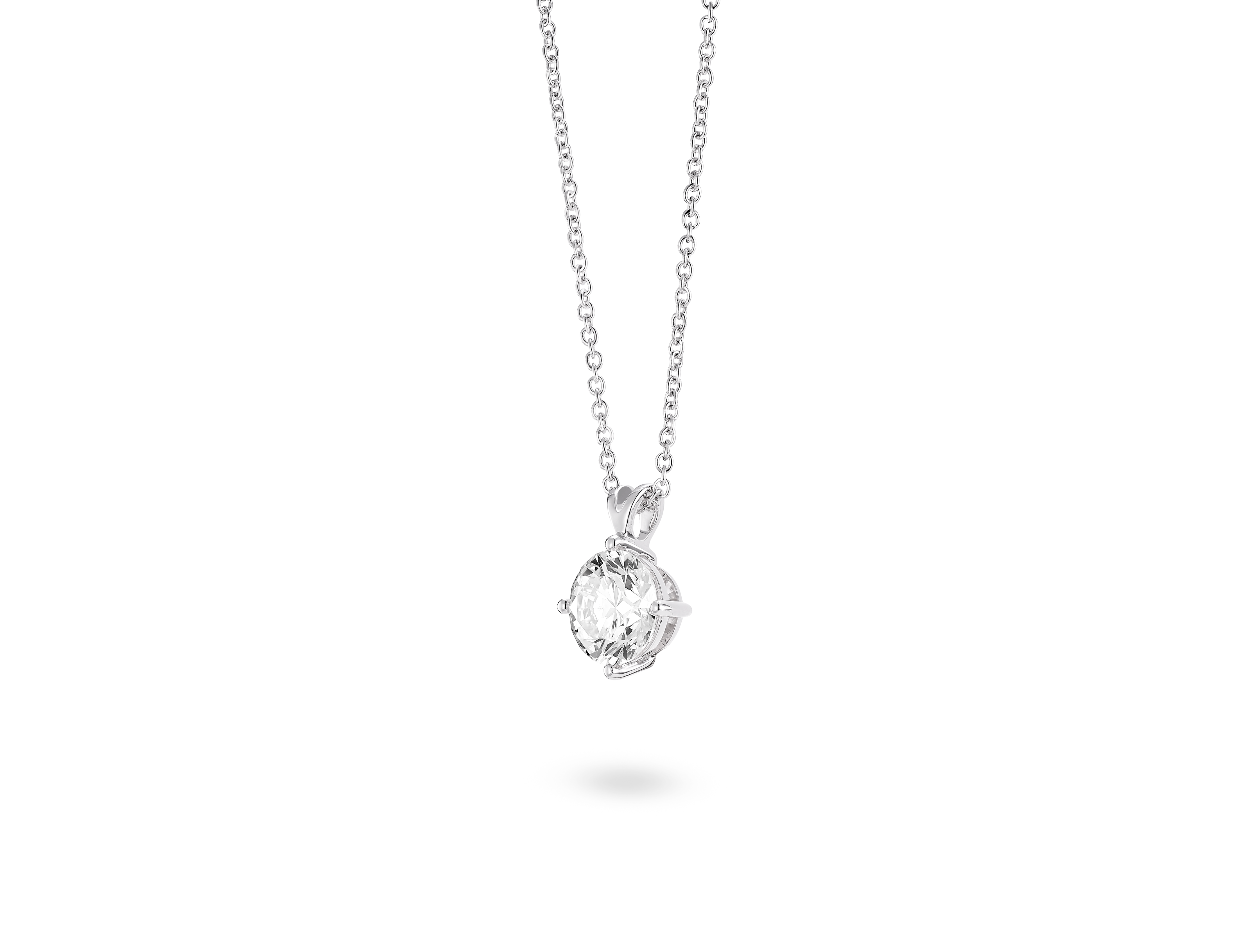 Finest Lab-Grown Diamond 1ct. Round Brilliant Solitaire Pendant | White
