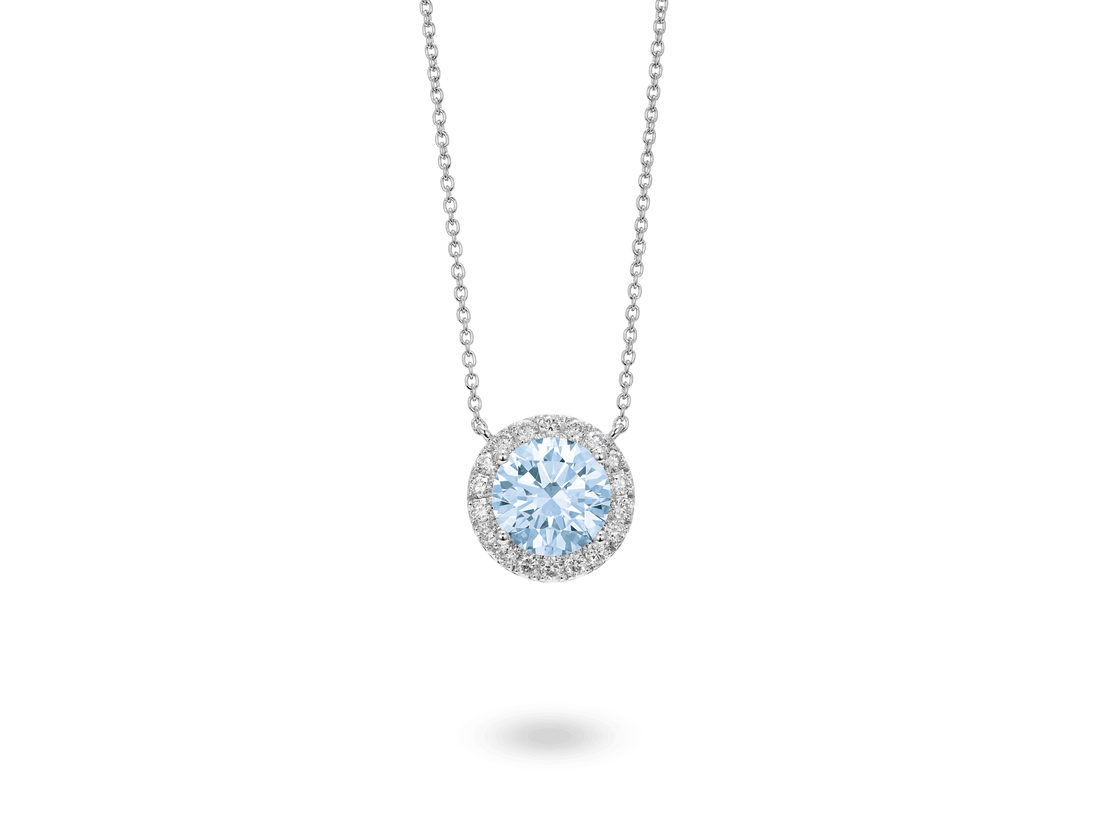 Lab-Grown Diamond 2ct. tw. Halo Pendant | Blue