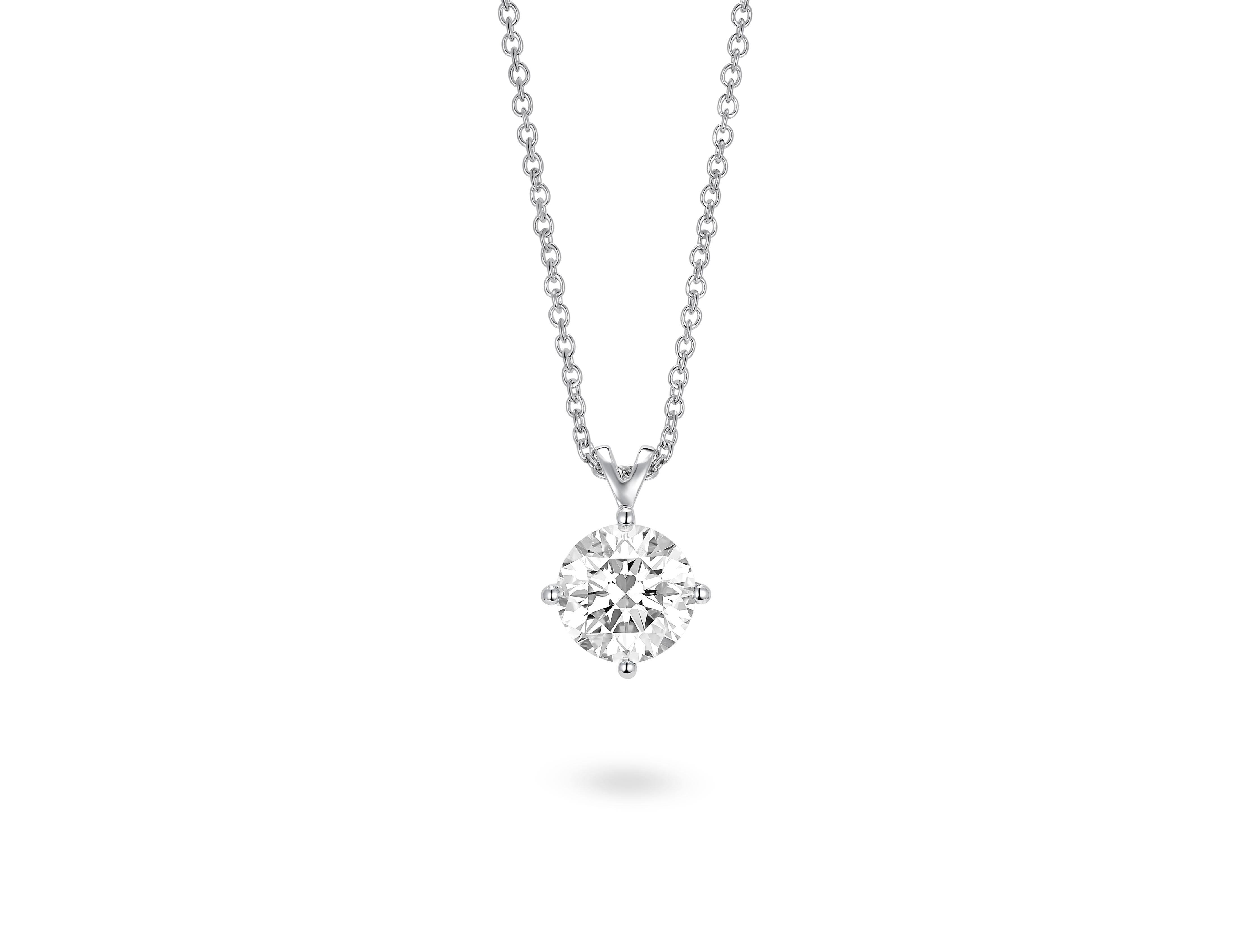 Finest Lab-Grown Diamond 2ct. Round Brilliant Solitaire Pendant | White