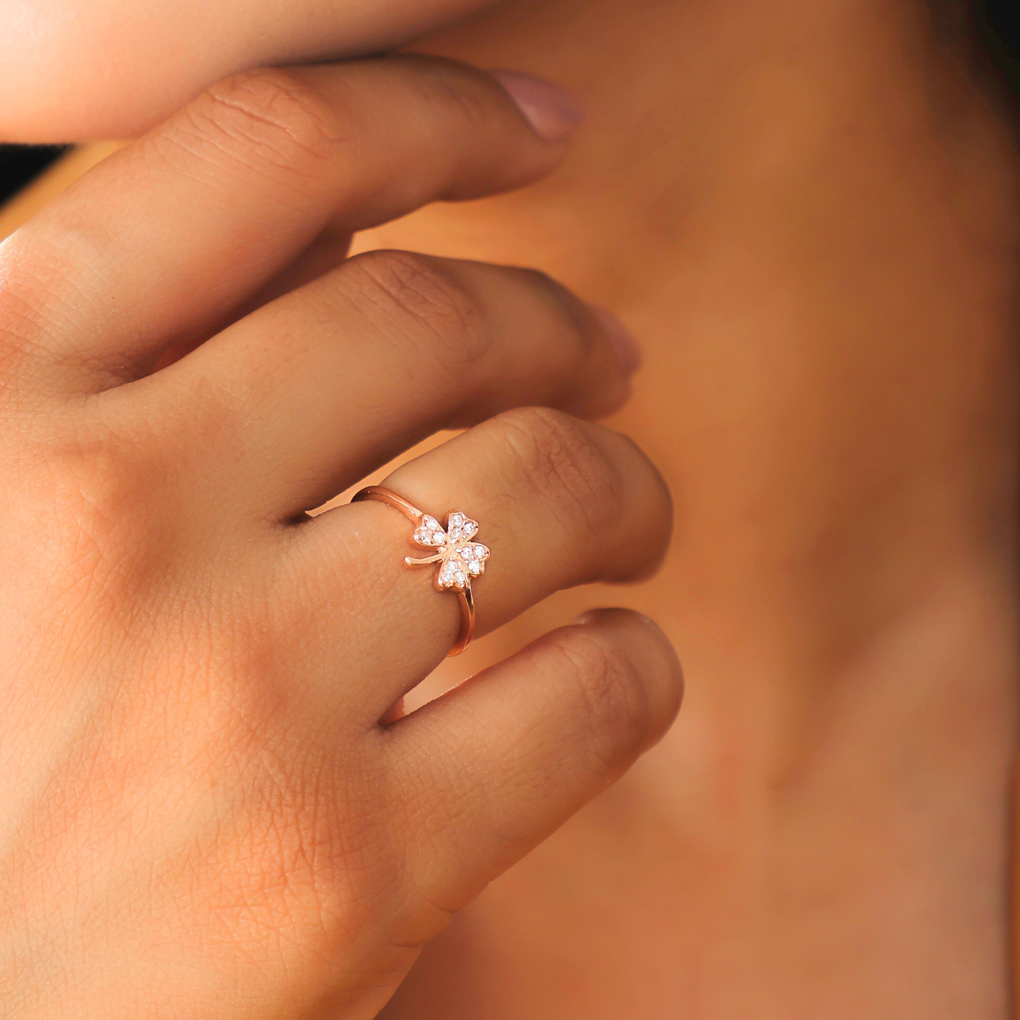 Palm Leaf Shape Dainty Stacking Ring – Hallmarked 925 Sterling Silver Rose Gold Plated | Elegant & Chic Jewelry