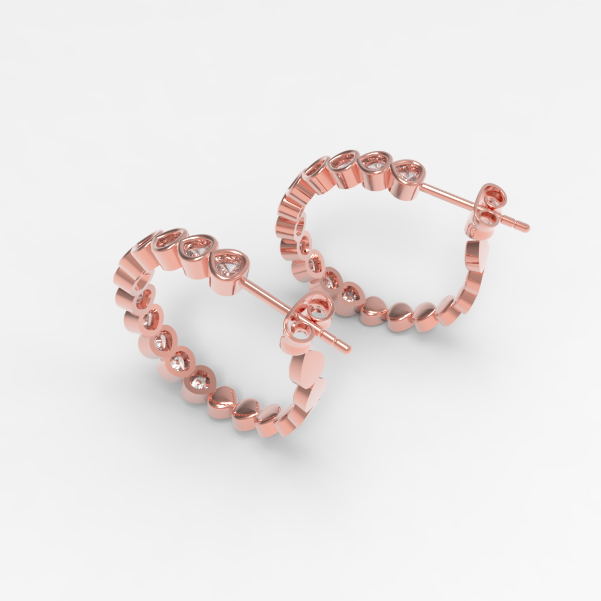 Pear Cut Huggie Hoop Earring, Hallmarked 925 Sterling Silver