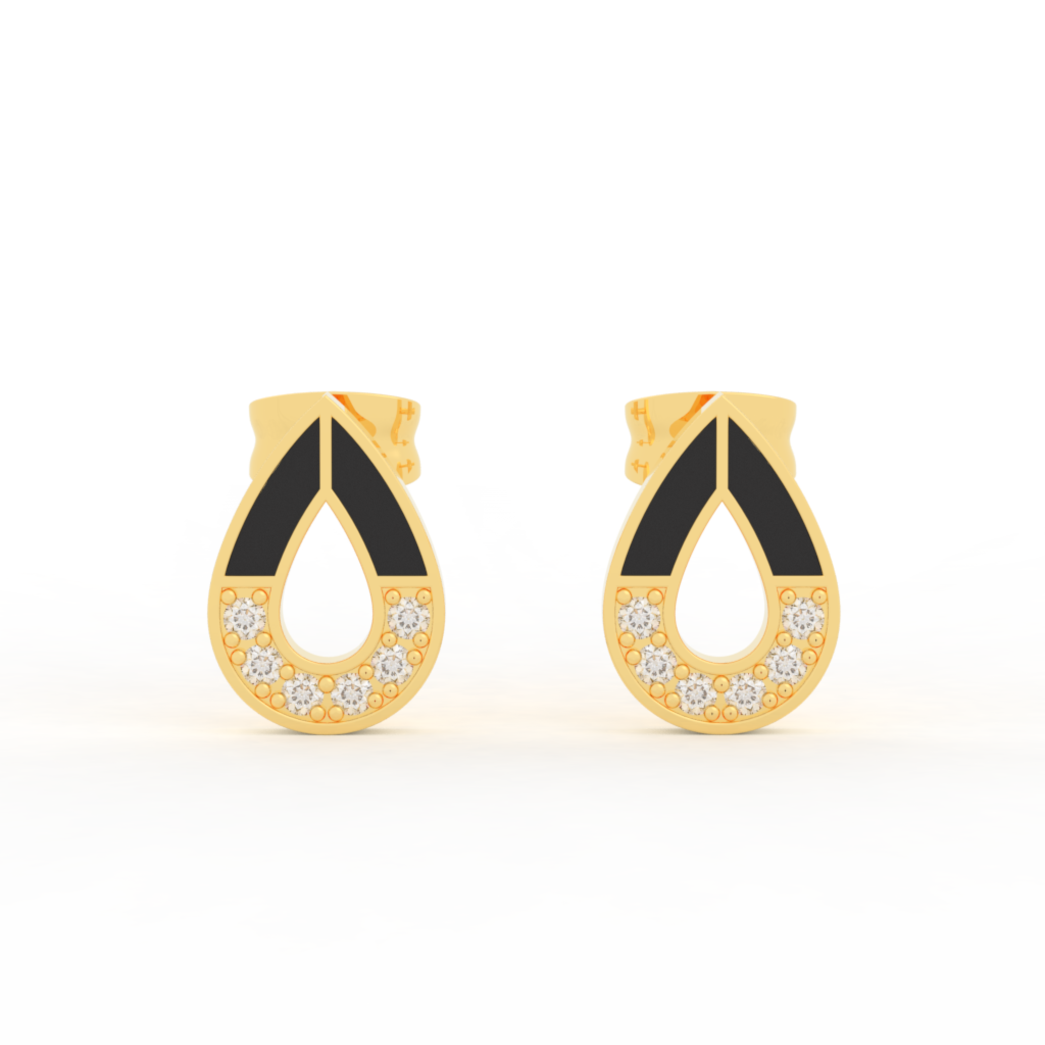 Pear Cut Modern Stud Earrings For Women , Hallmarked 925 Sterling Silver