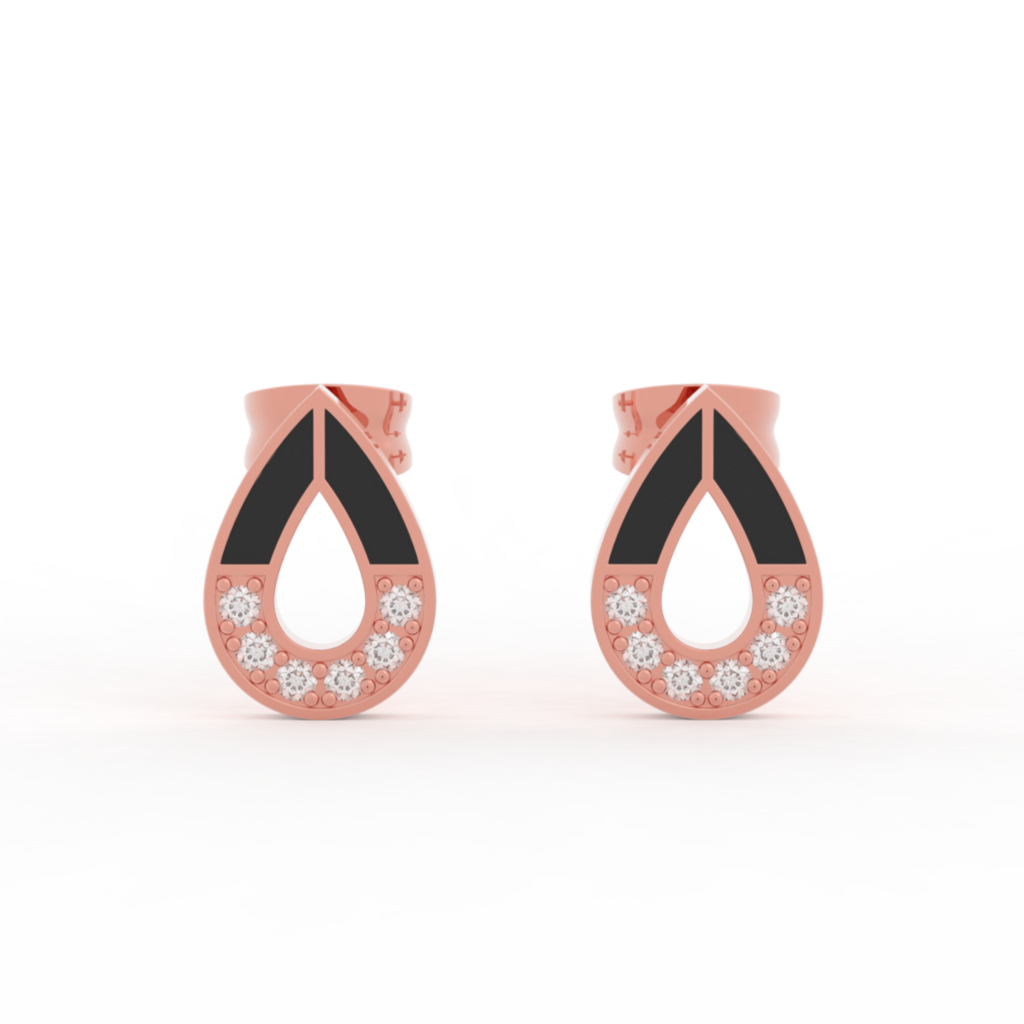 Pear Cut Modern Stud Earrings For Women , Hallmarked 925 Sterling Silver