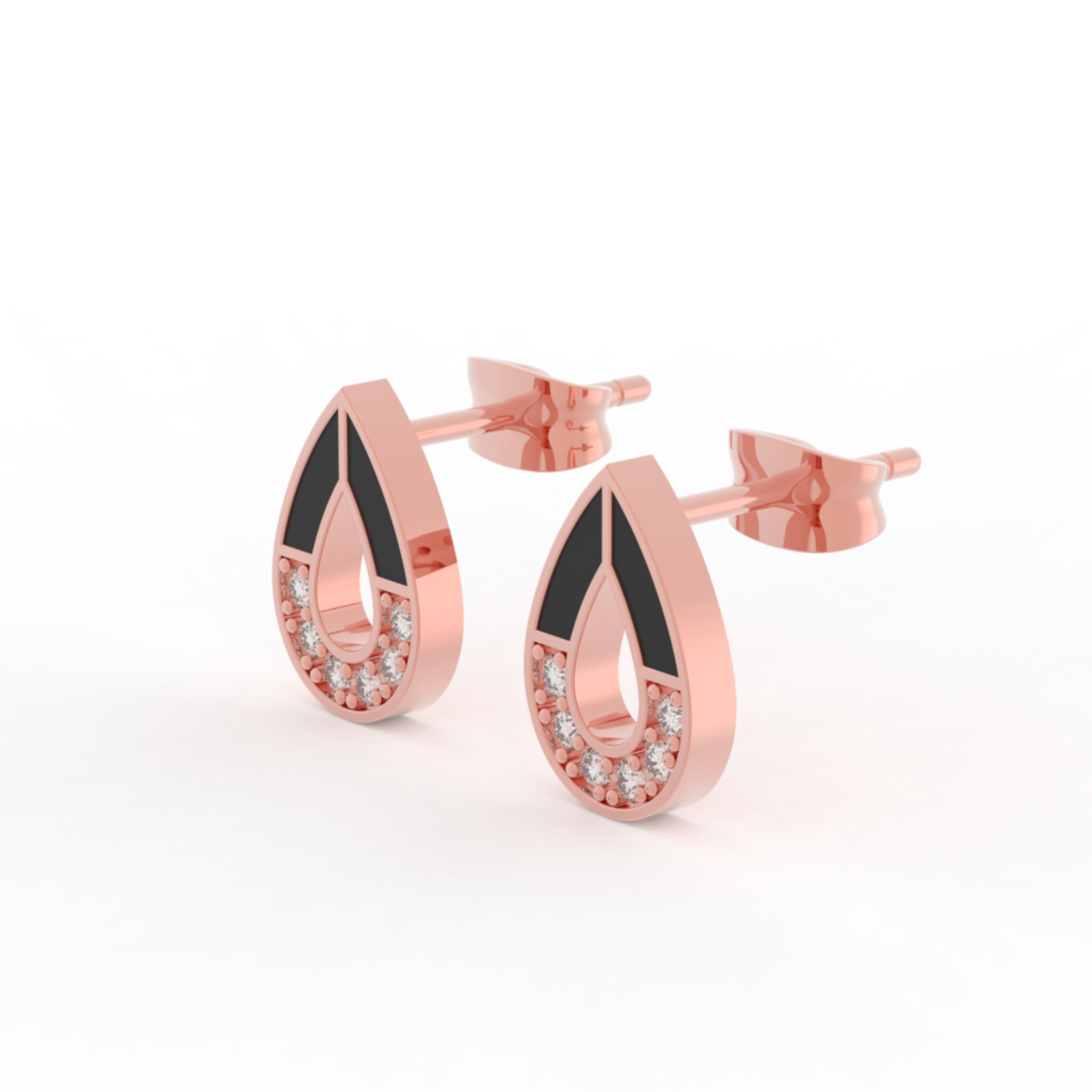 Pear Cut Modern Stud Earrings For Women , Hallmarked 925 Sterling Silver