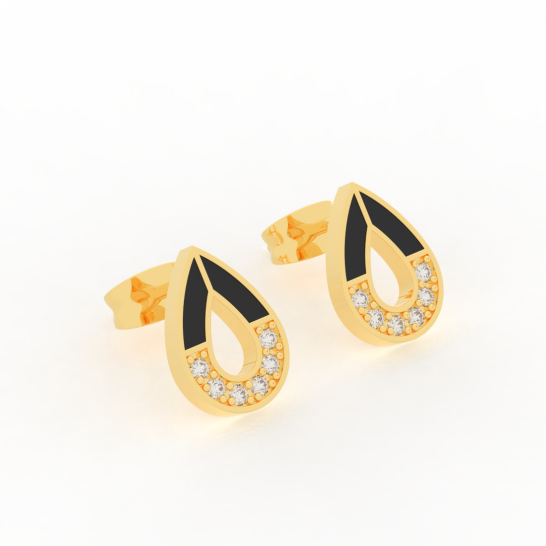 Pear Cut Modern Stud Earrings For Women , Hallmarked 925 Sterling Silver