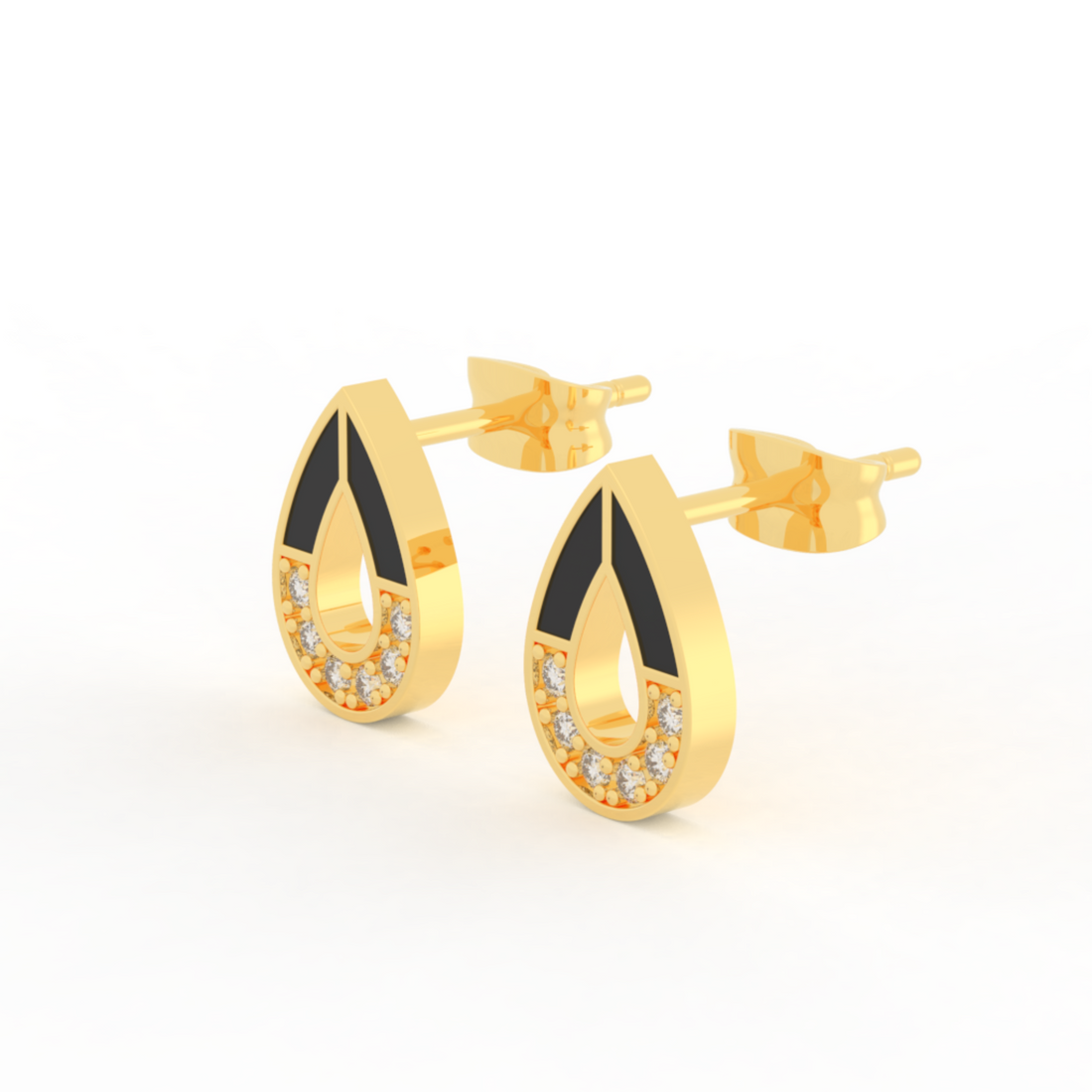 Pear Cut Modern Stud Earrings For Women , Hallmarked 925 Sterling Silver