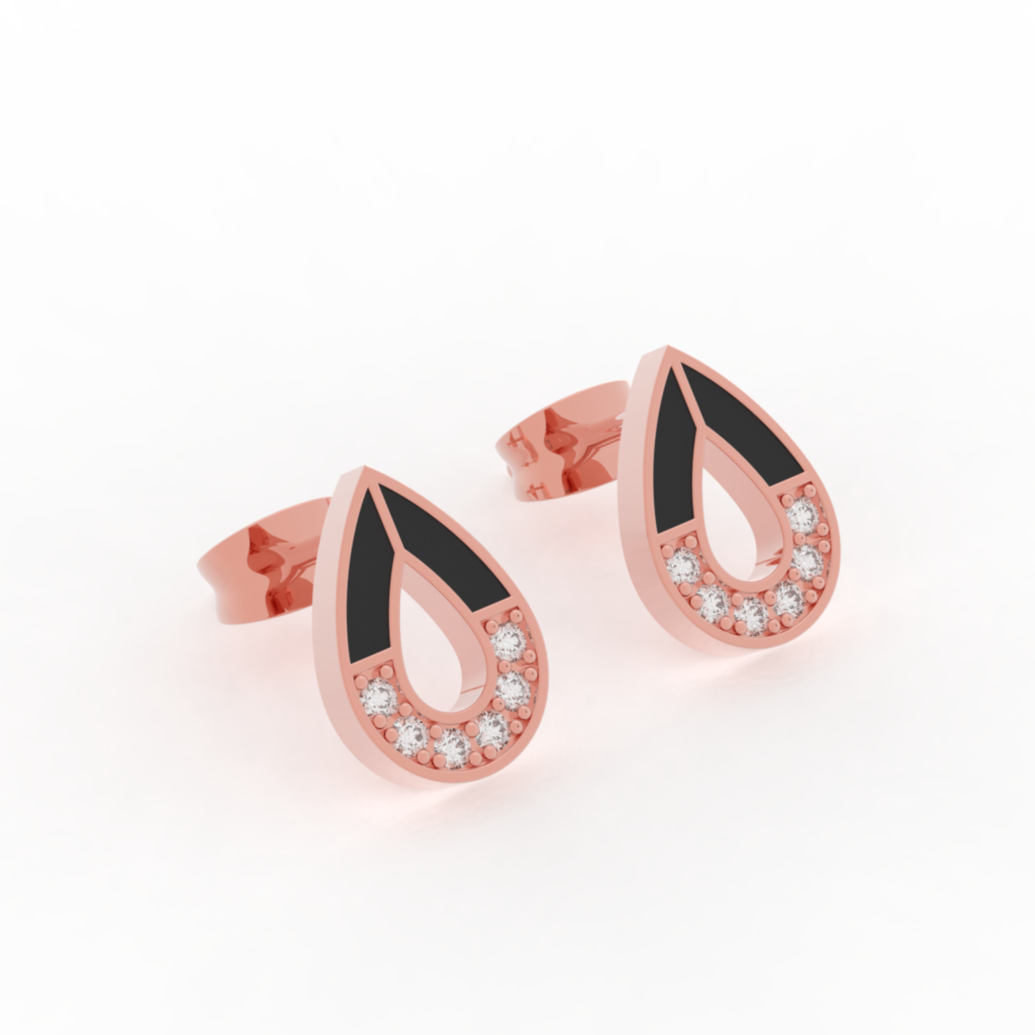 Pear Cut Modern Stud Earrings For Women , Hallmarked 925 Sterling Silver