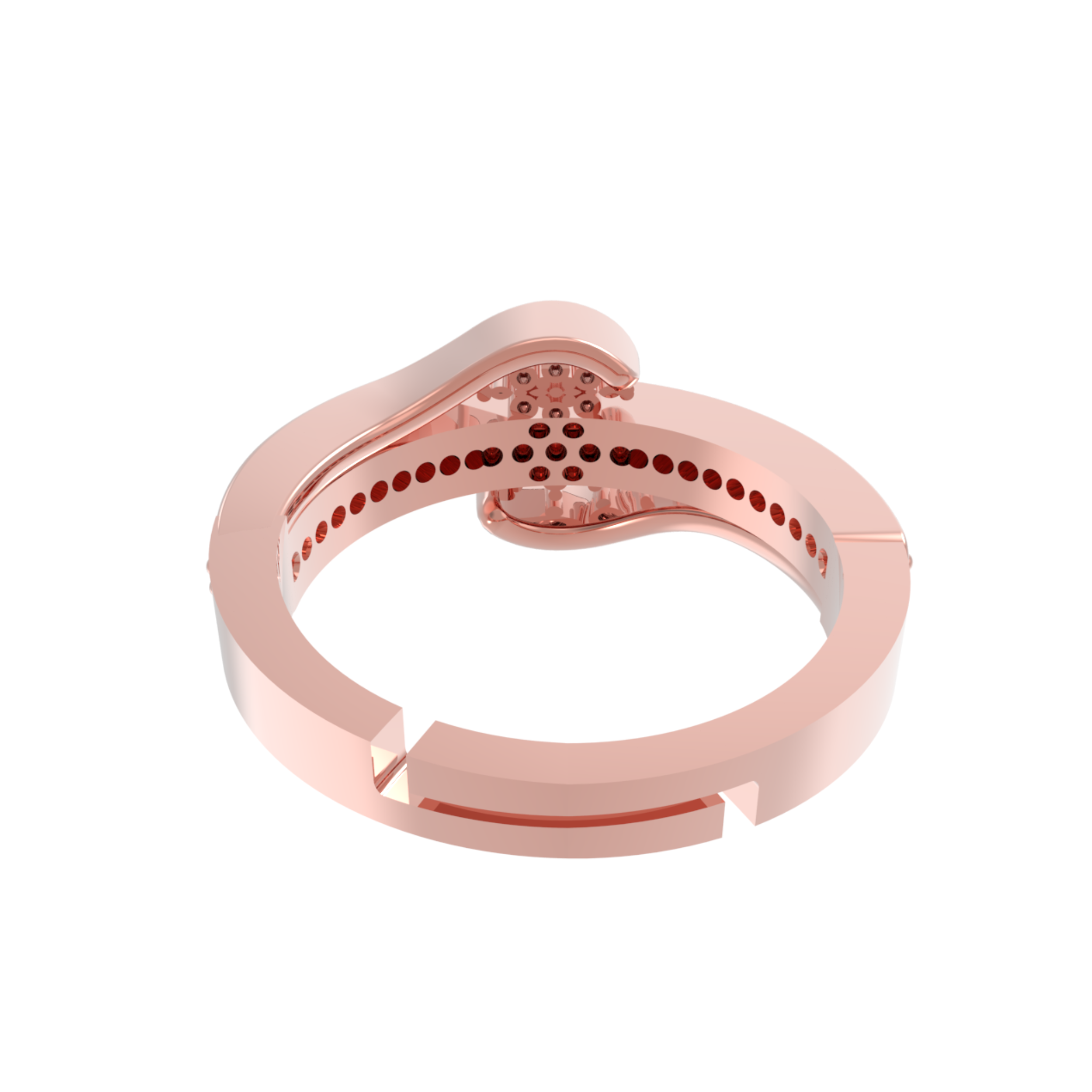 Radiant Round Cut Engagement Ring Rose Gold Plated- Hallmarked 925 Sterling Silver Rose Gold