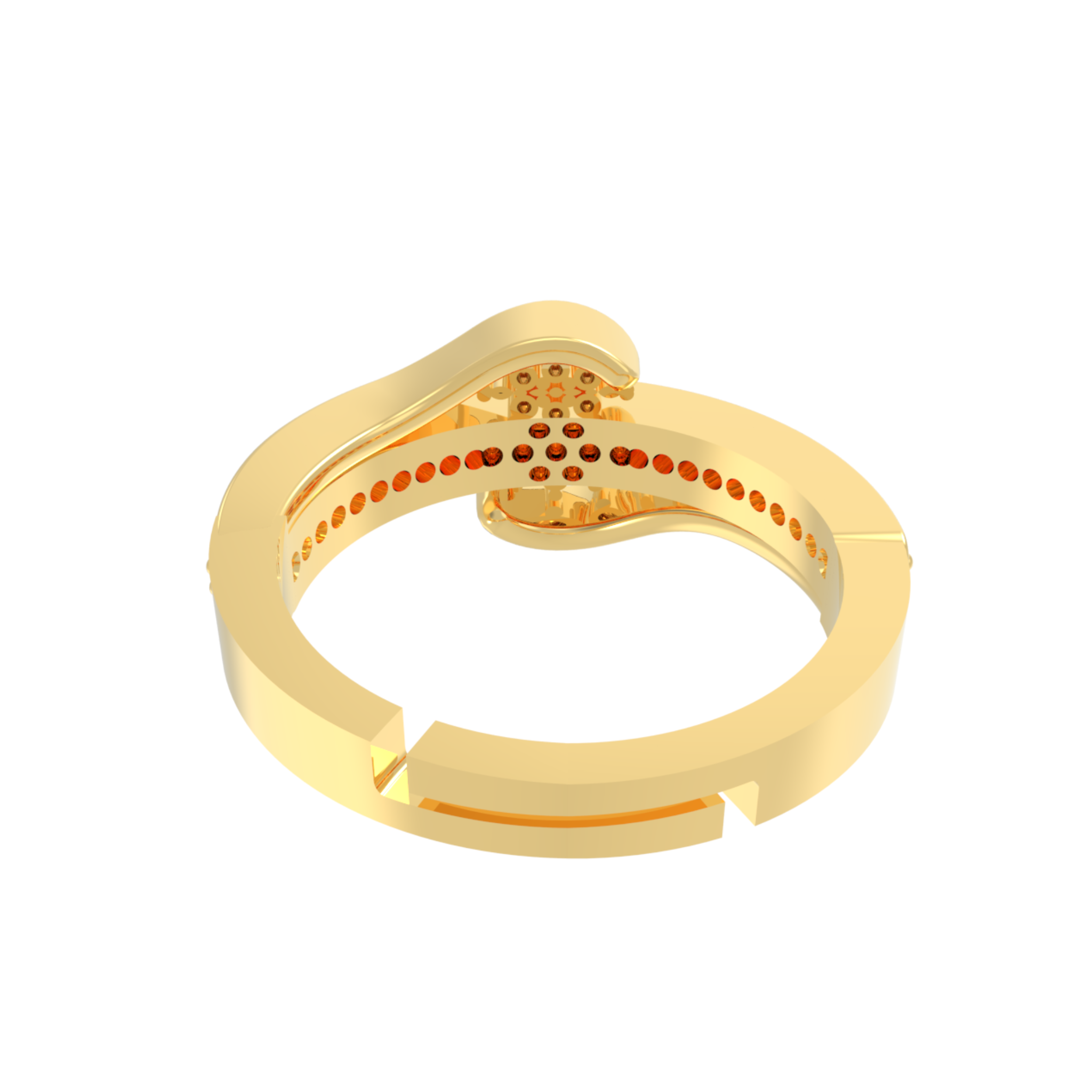 Radiant Round Cut Engagement Ring Yellow Gold Plated- Hallmarked 925 Sterling Silver Yellow Gold