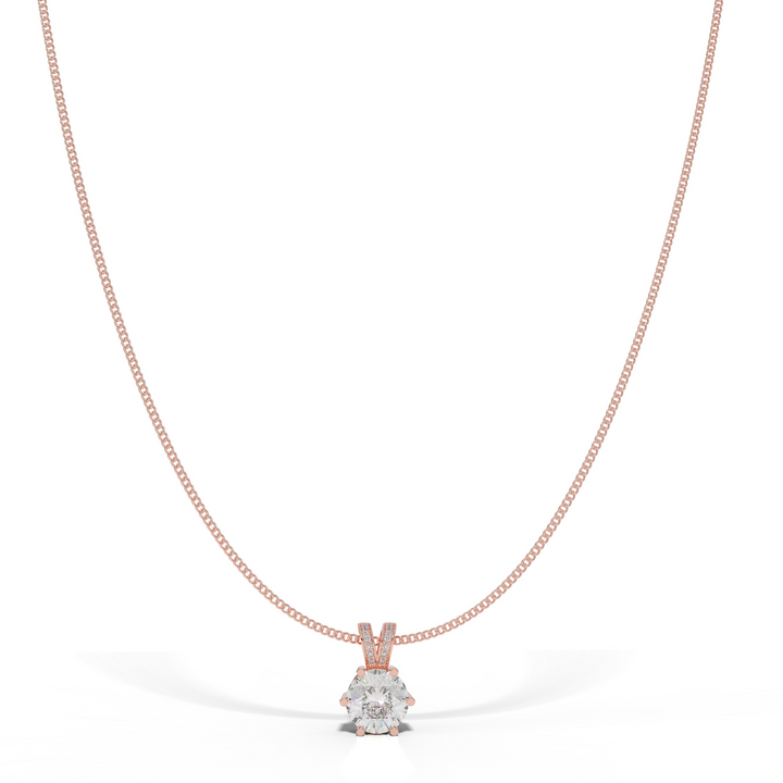 Round Cut Solitaire Pendant- Hallmarked 925 Sterling Silver