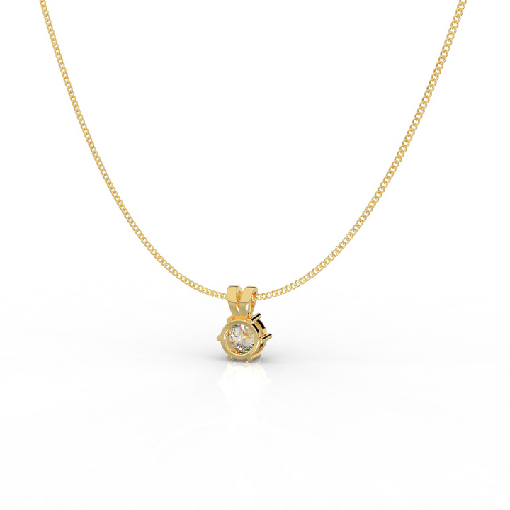 Round Cut Solitaire Pendant- Hallmarked 925 Sterling Silver