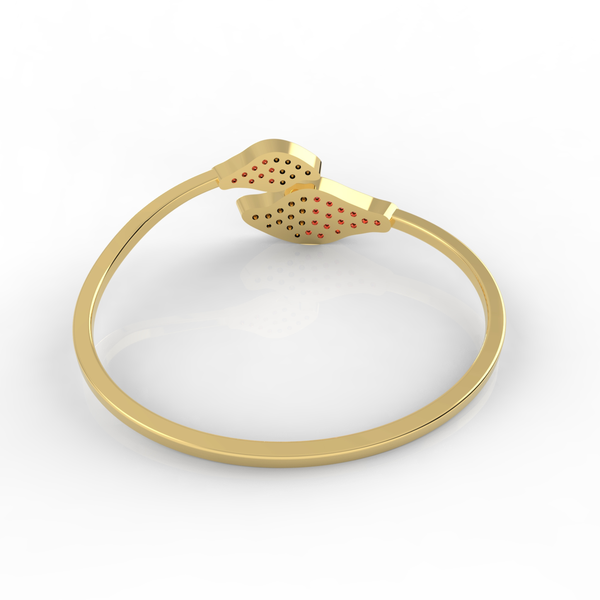 Ruby Cuff Bangle Bracelet For Her, Hallmarked 925 Sterling Silver