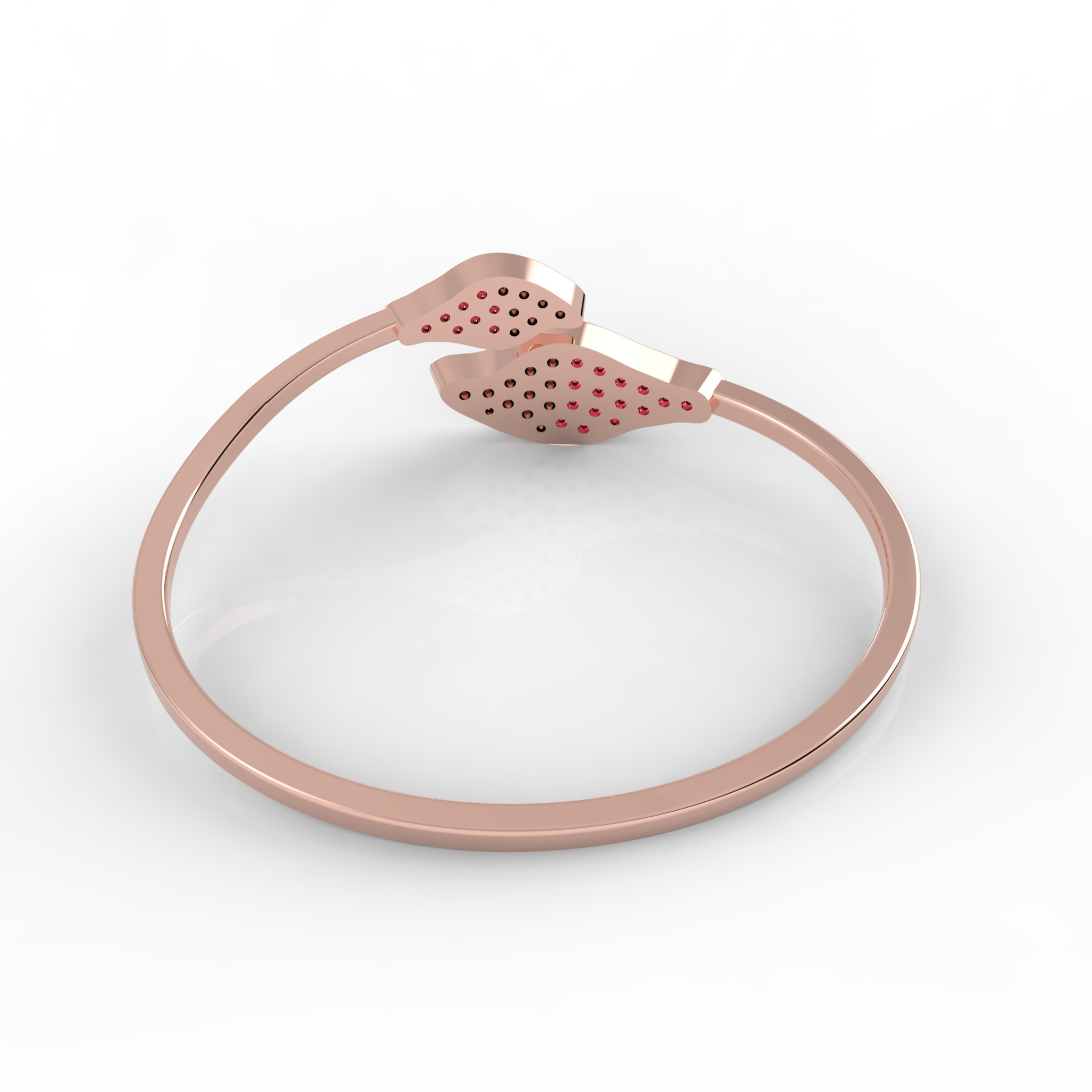 Ruby Cuff Bangle Bracelet For Her, Hallmarked 925 Sterling Silver