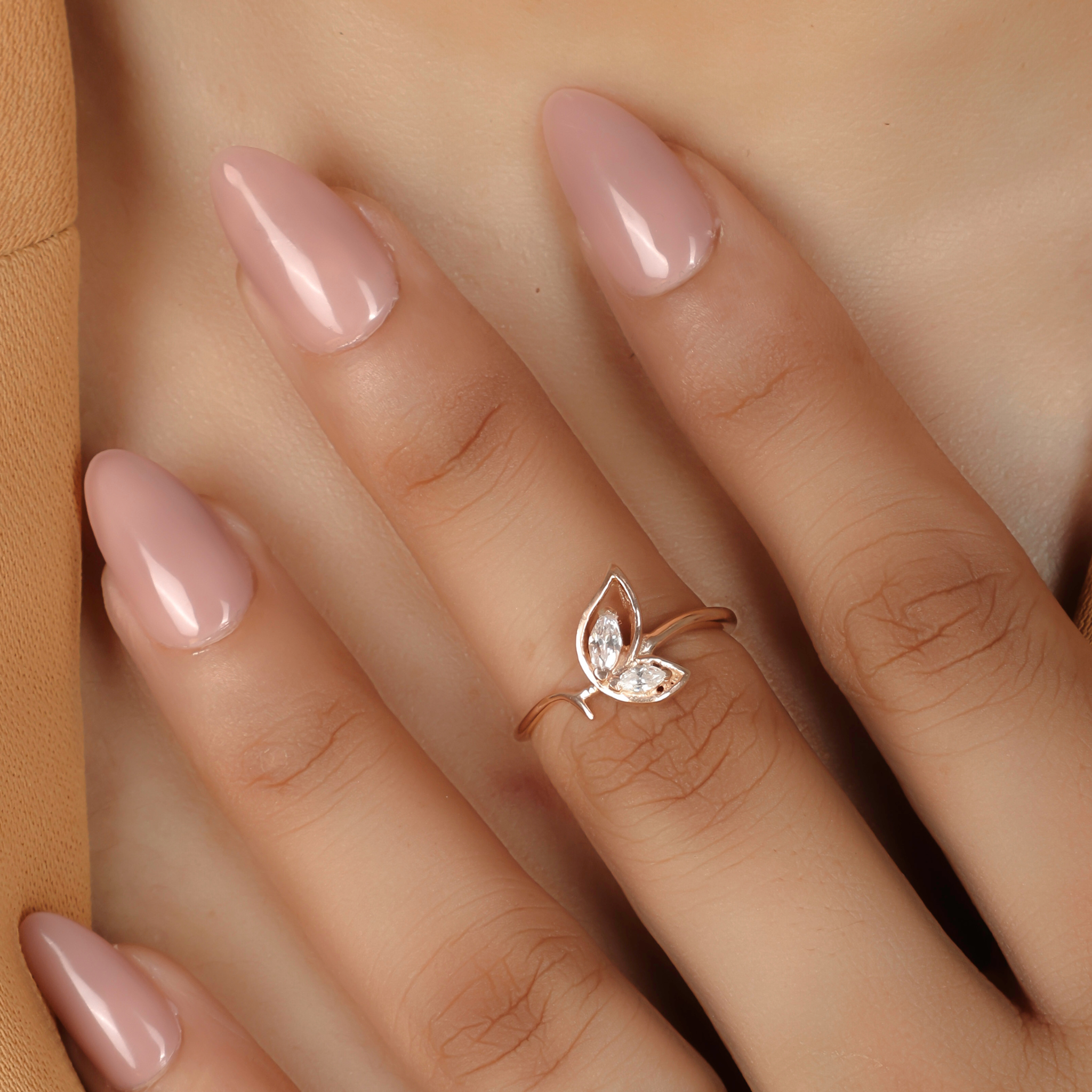 Sassy Winged Shaped Ring – Hallmarked 925 Sterling Silver Rose Gold Plated | Bold & Elegant Jewelry