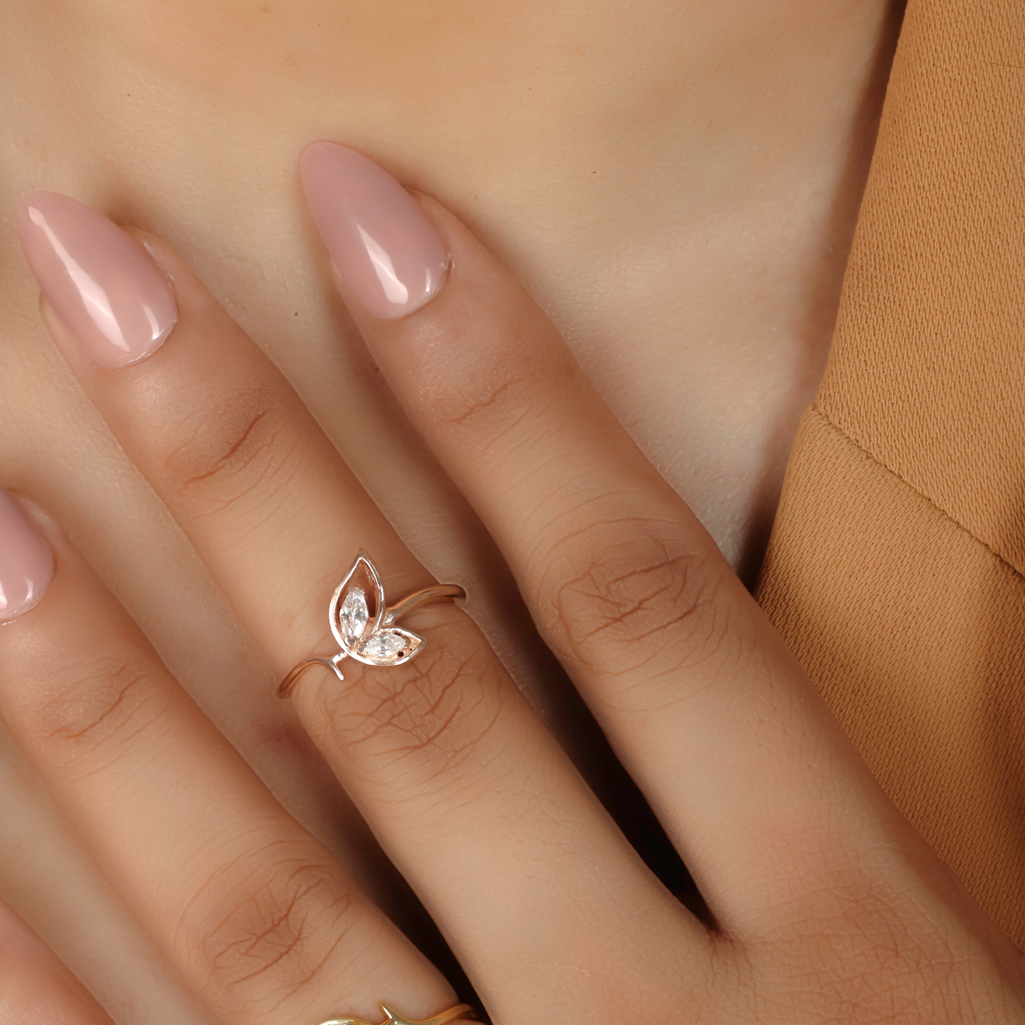 Sassy Winged Shaped Ring – Hallmarked 925 Sterling Silver Rose Gold Plated | Bold & Elegant Jewelry