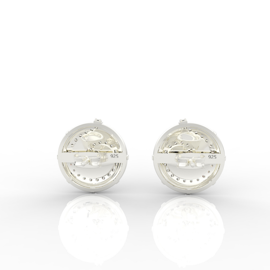 Sophisticated Swirl Round Stud Earrings, Hallmarked 925 Sterling Silver