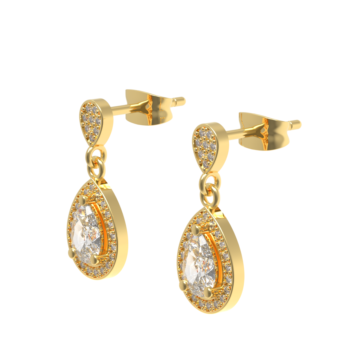 Sparkle Allure Solitaire Teardrop Earrings, Hallmarked 925 Sterling Silver