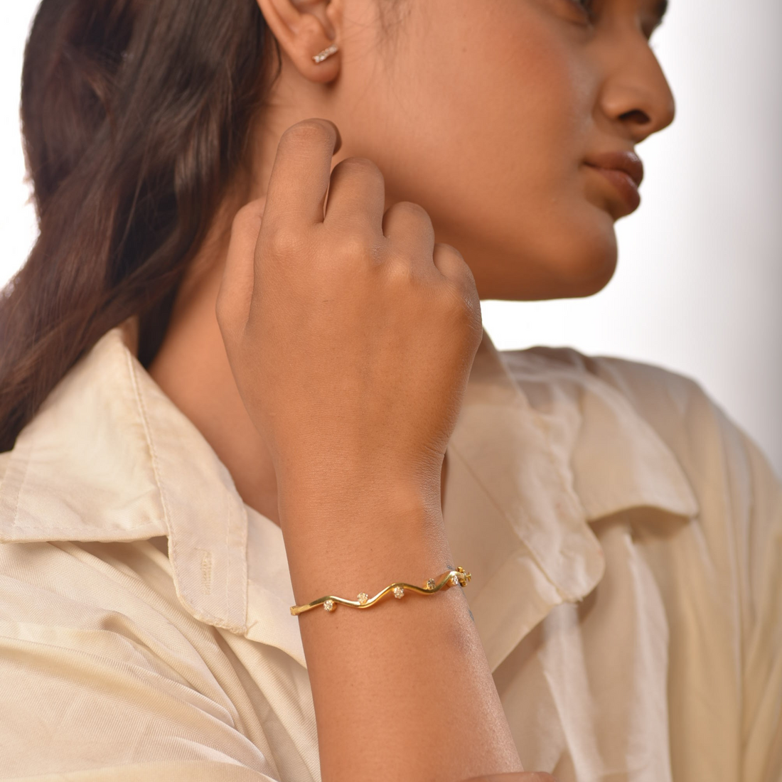 Sparkling Bangle Bracelet For Her, Hallmarked 925 Sterling Silver