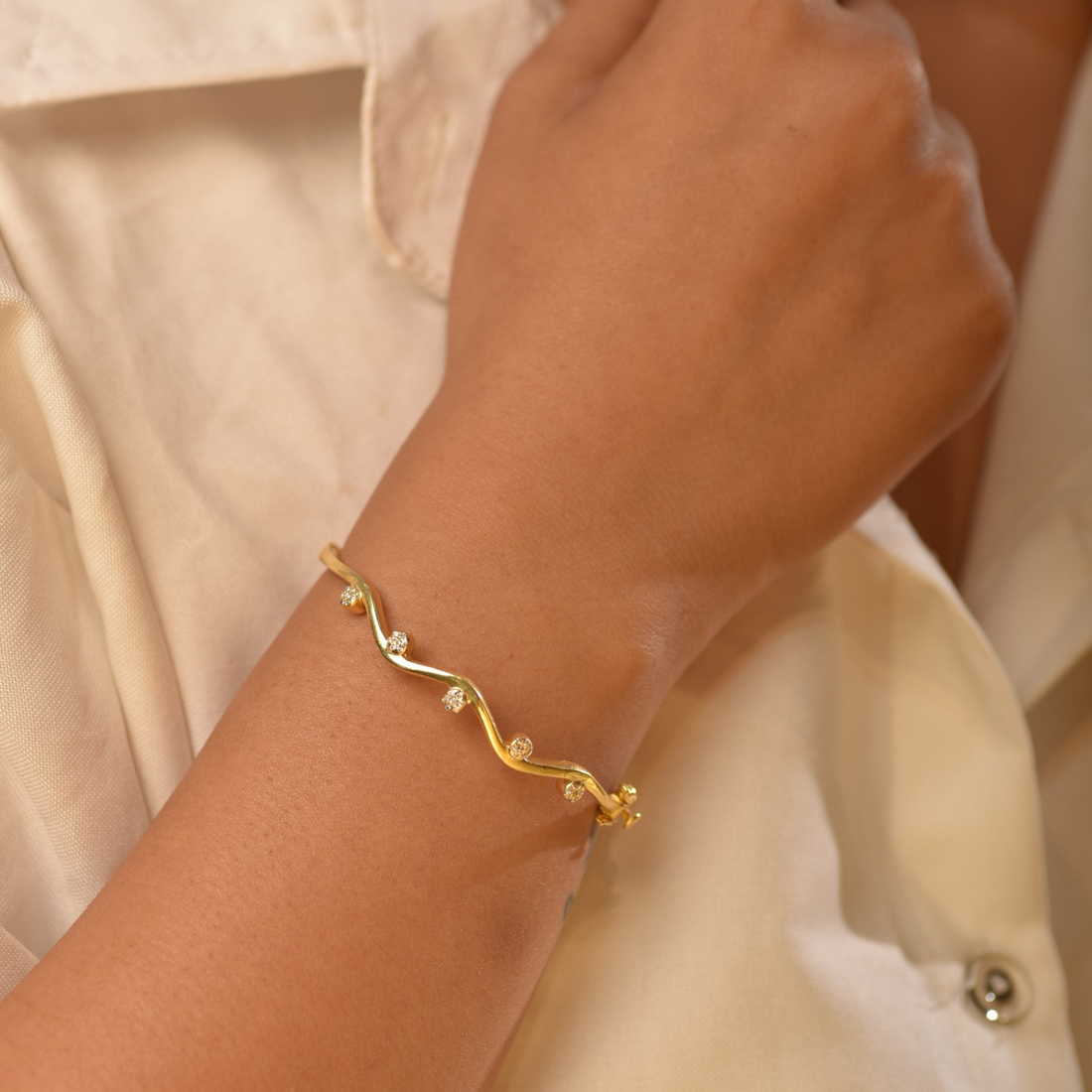 Sparkling Bangle Bracelet For Her, Hallmarked 925 Sterling Silver