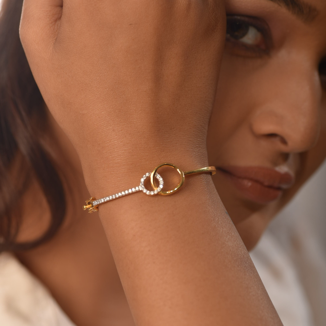 Sparkling Infinity Bangle Bracelet For Her, Hallmarked 925 Sterling Silver