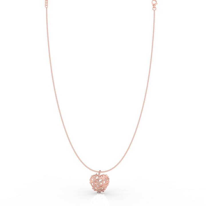 Wired Heart Shaped Pendant- Hallmarked 925 Sterling Silver
