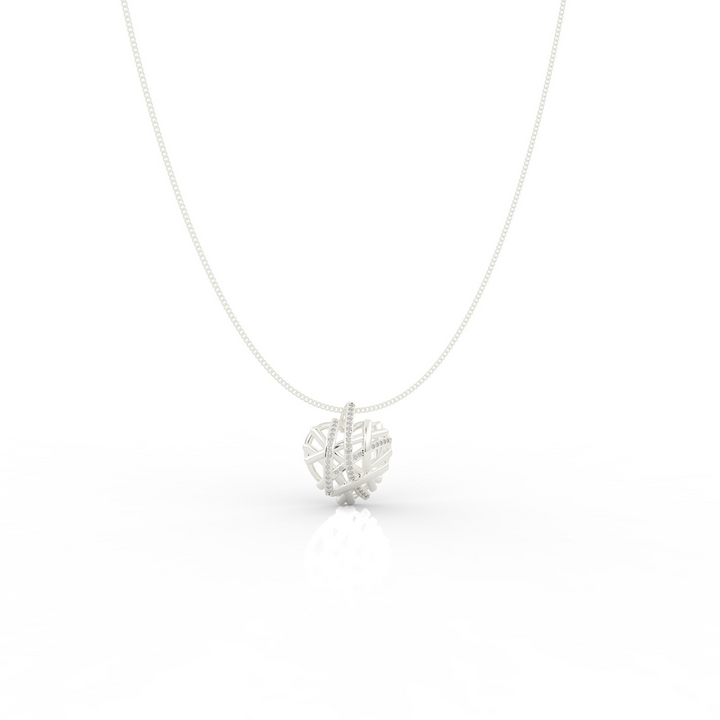 Wired Heart Shaped Pendant- Hallmarked 925 Sterling Silver