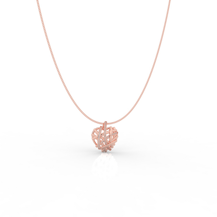 Wired Heart Shaped Pendant- Hallmarked 925 Sterling Silver