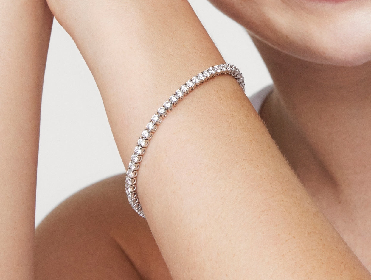 Lab-Grown Diamond Small Tennis Bracelet - E/F color, 6.5" length | White