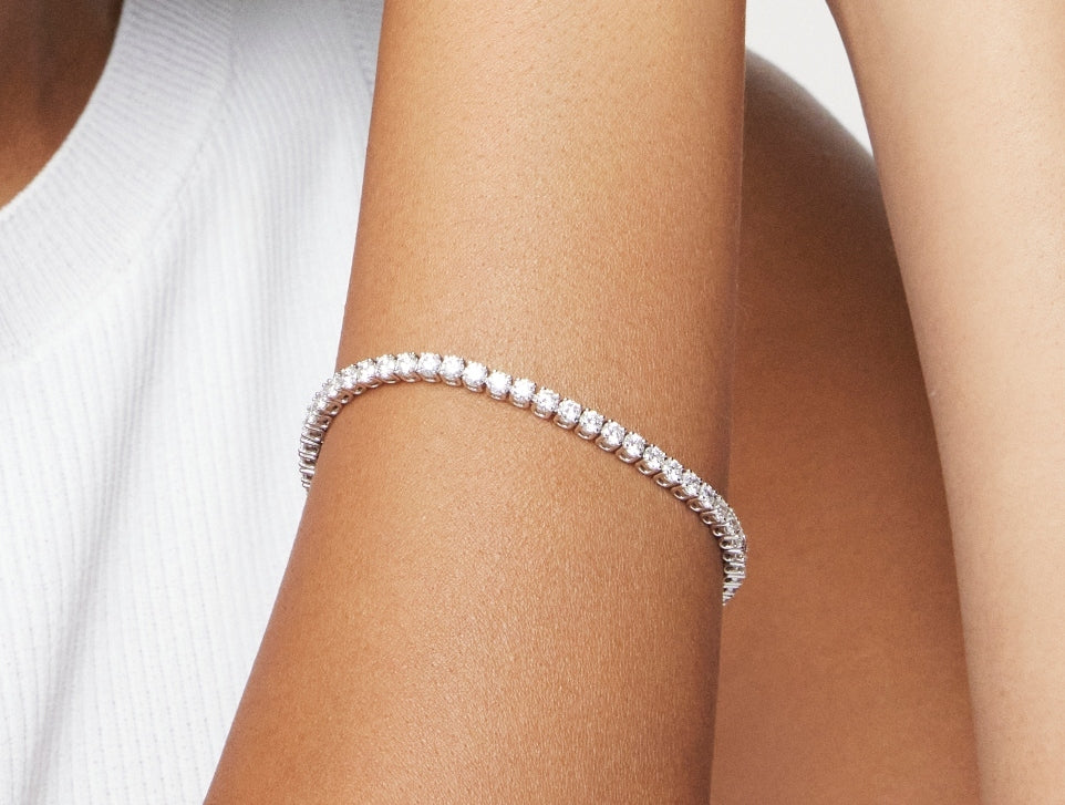 Lab-Grown Diamond Small Tennis Bracelet - G/H color, 6.5" length | White