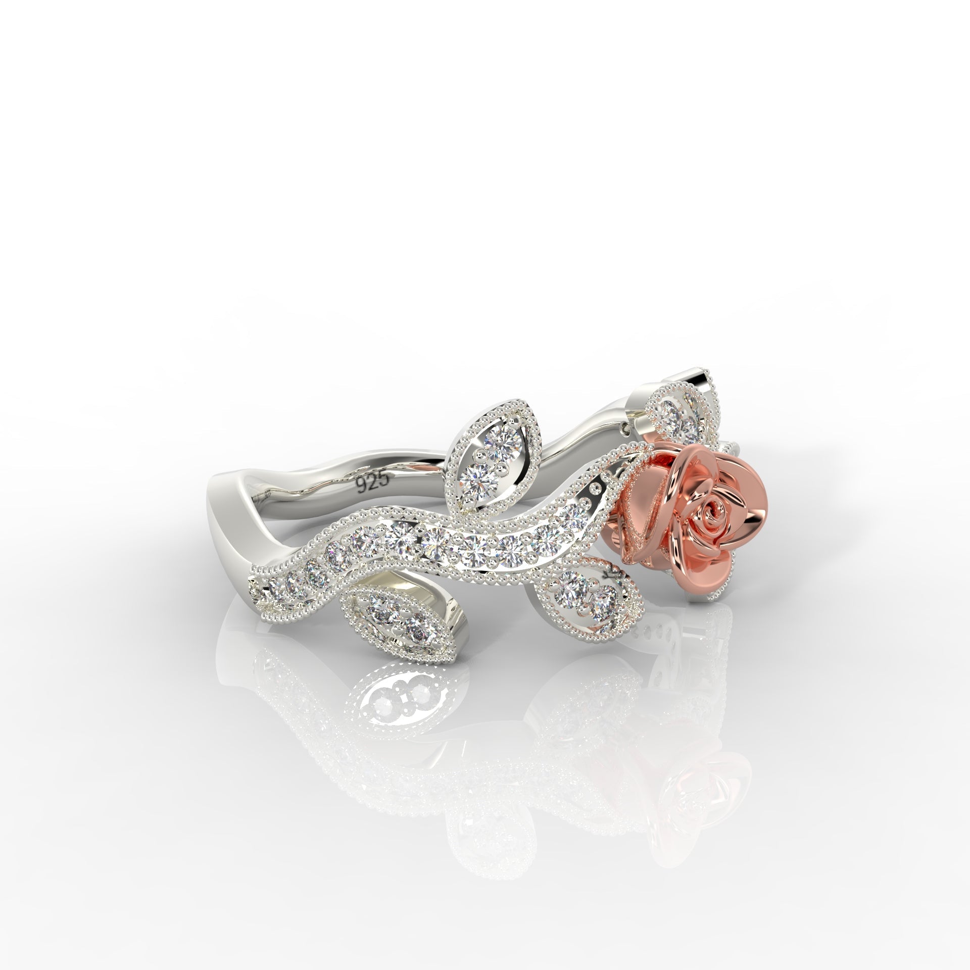 925 Steling Silver Dulton Ring Special Eternal Rose Ring for Loved Ones Everlasting Rose Elegance