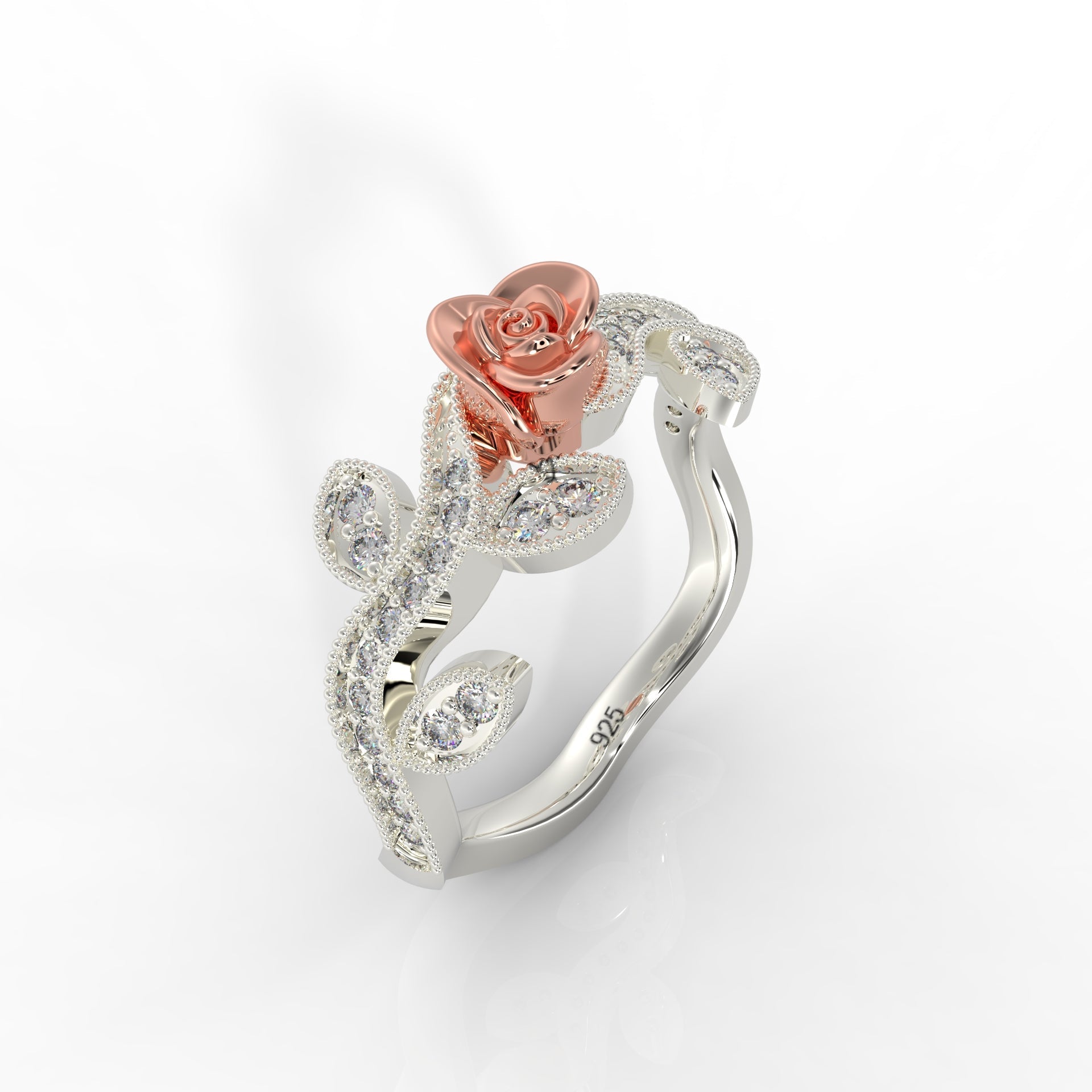 925 Steling Silver Dulton Ring Special Eternal Rose Ring for Loved Ones Everlasting Rose Elegance
