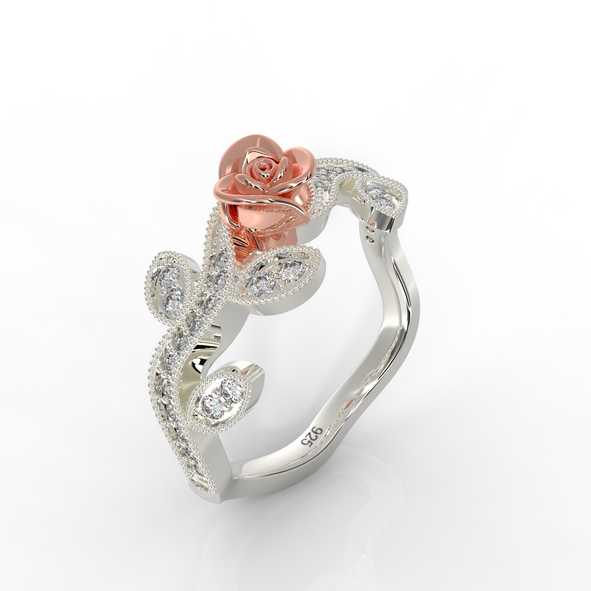 925 Steling Silver Dulton Ring Special Eternal Rose Ring for Loved Ones Everlasting Rose Elegance
