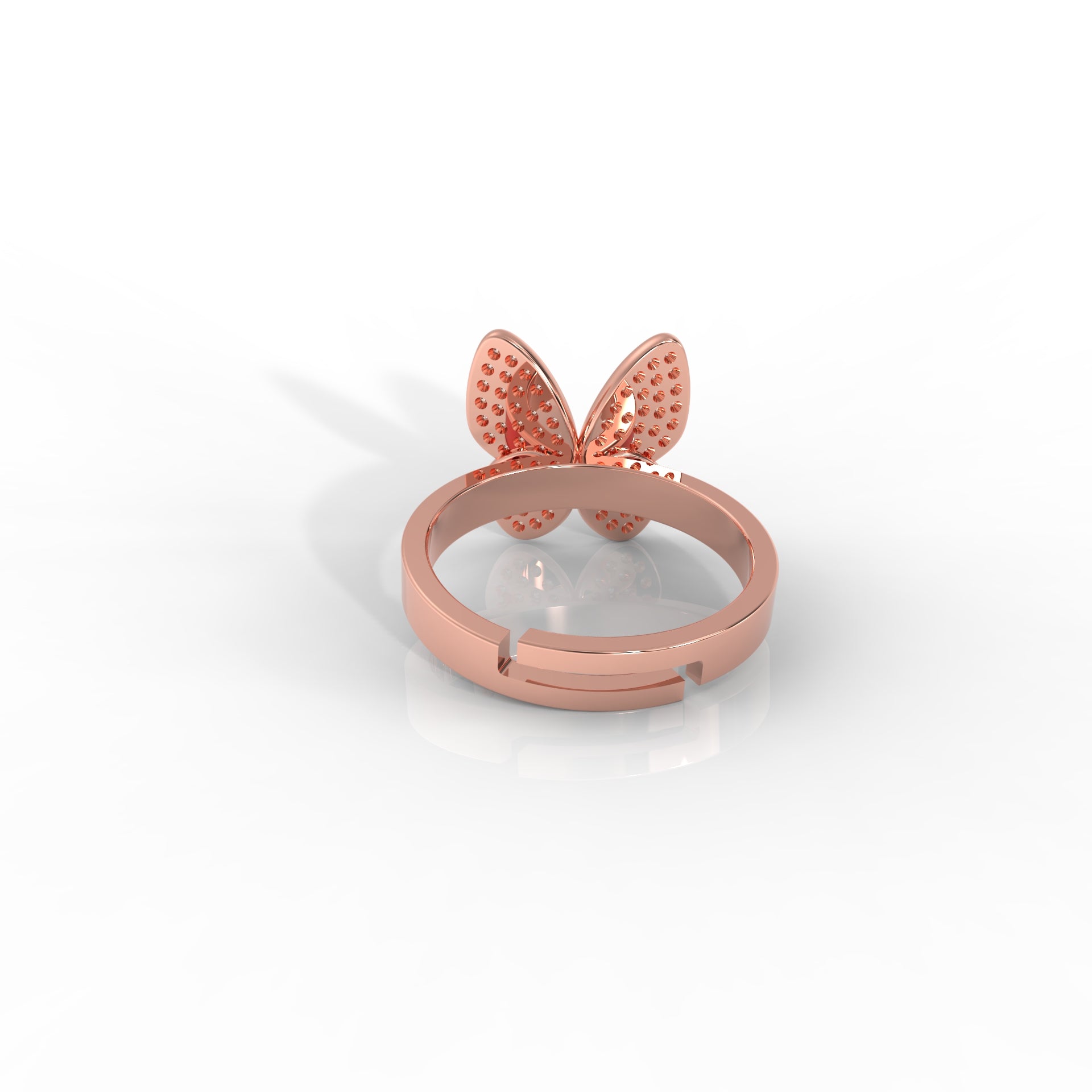 Personalized Butterfly Ring for Women – Hallmarked 925 Sterling Silver with Rose Gold Plating and Red Enamel, Perfect for Every Occasion