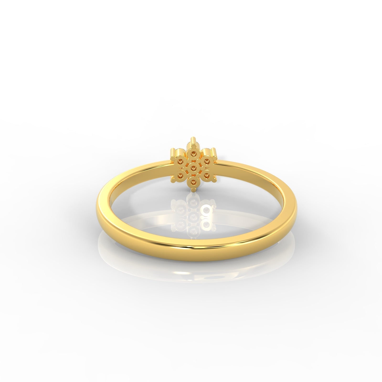 Flower Design Dainty Statement Ring, Hallmarked 925 Sterling Silver