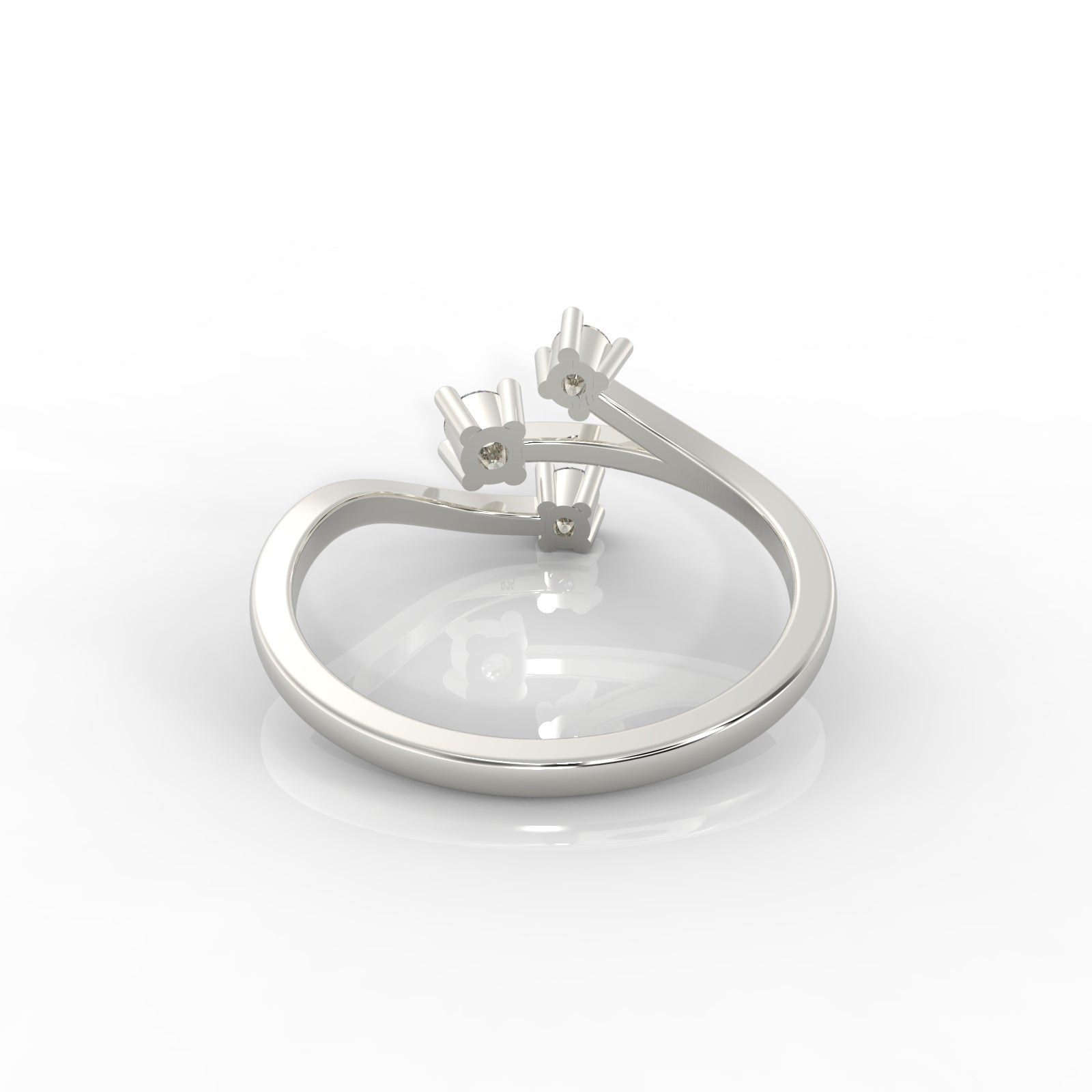 Nature Inspired Leaf Shaped Ring – Hallmarked 925 Sterling Silver White Gold Plated | Elegant & Earthy Jewelry