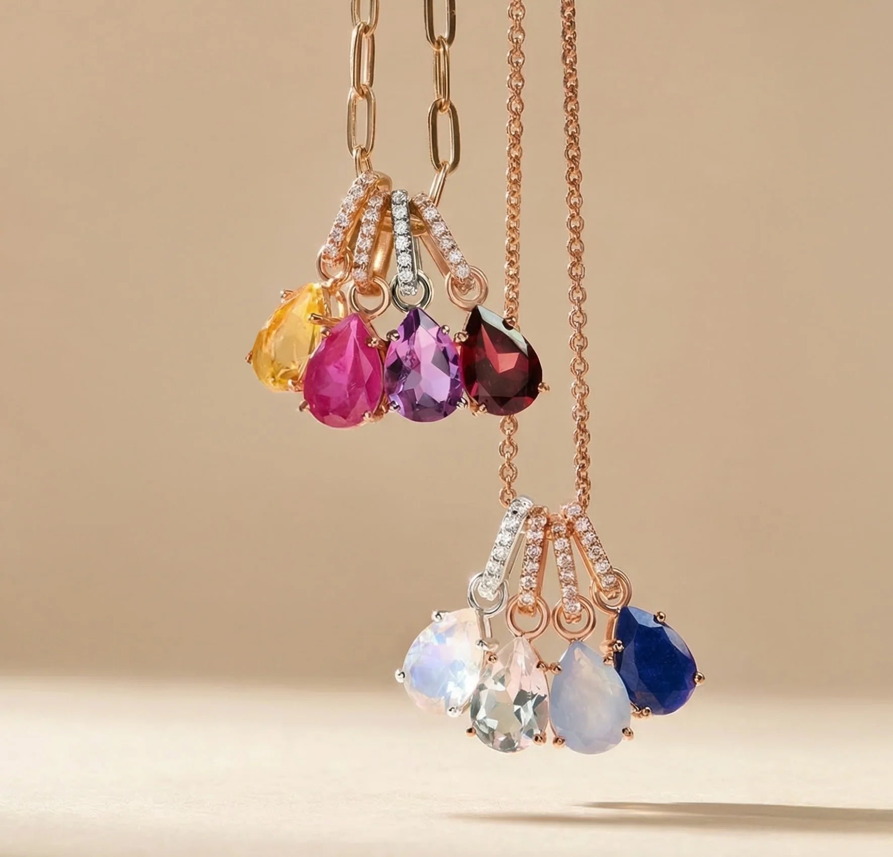 Birthstone necklace charms